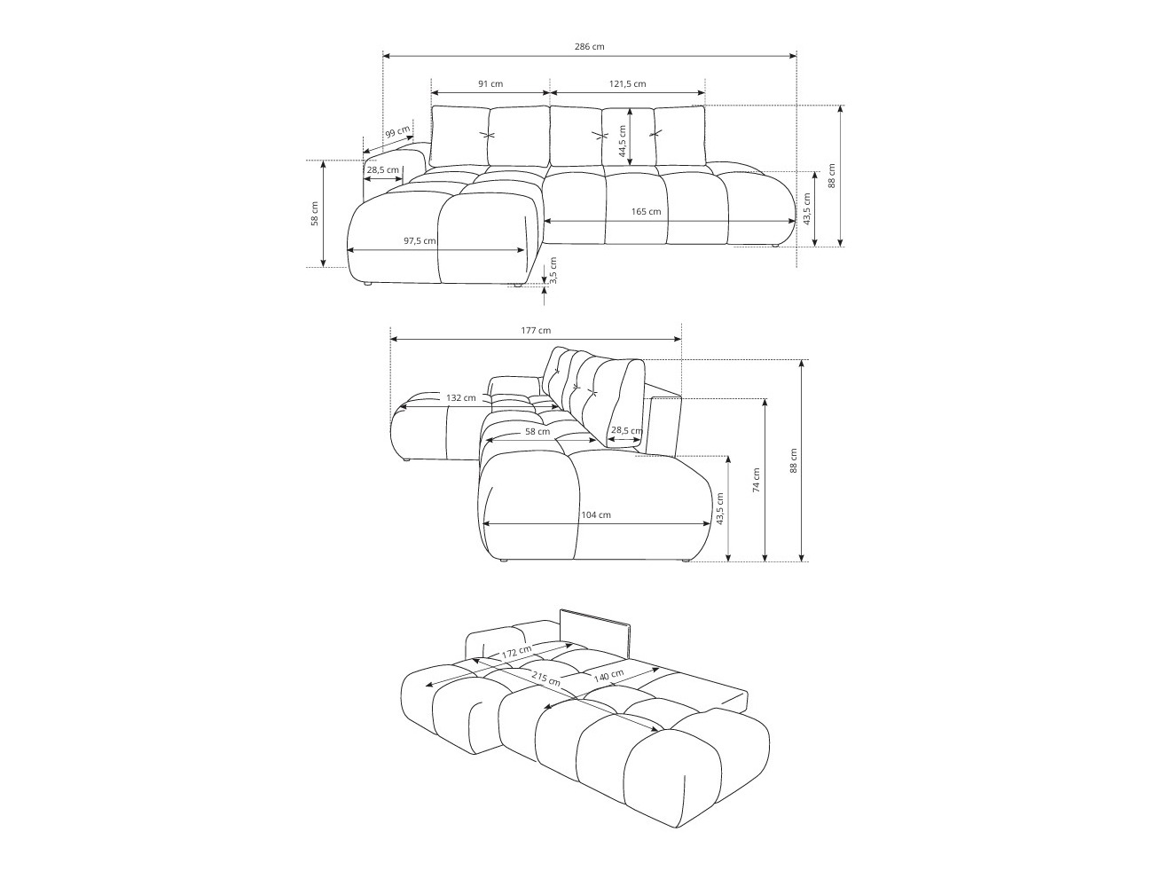 Sarokkanapé Kingston 156 (Flow 12)