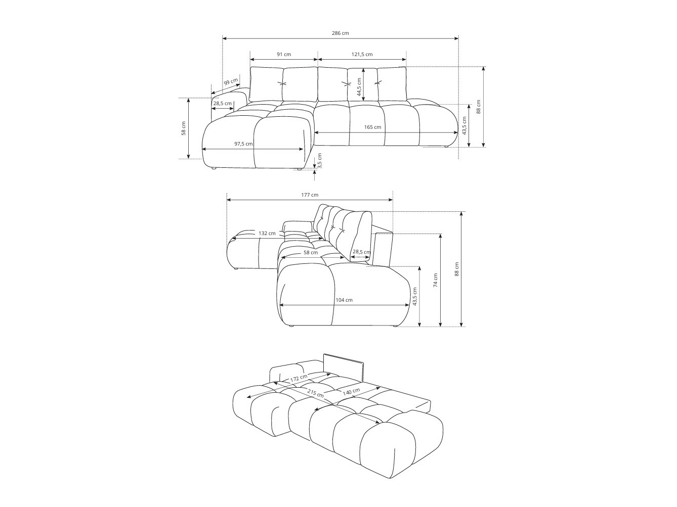 Sarokkanapé Kingston 156 (Flow 22)