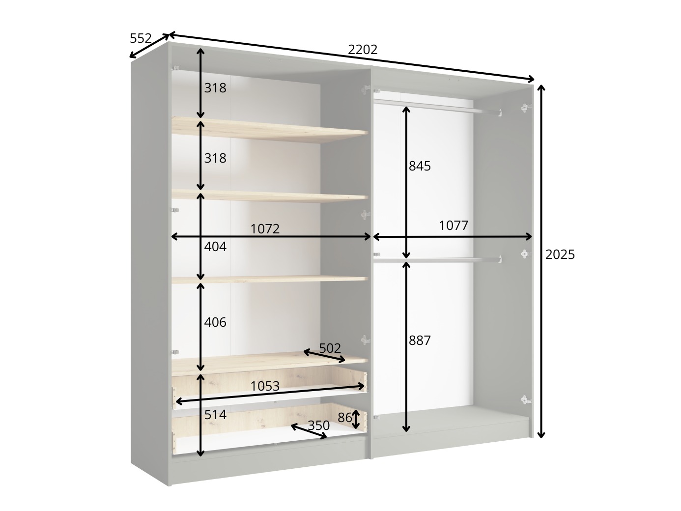 Gardróbszekrény Tormiru 100
