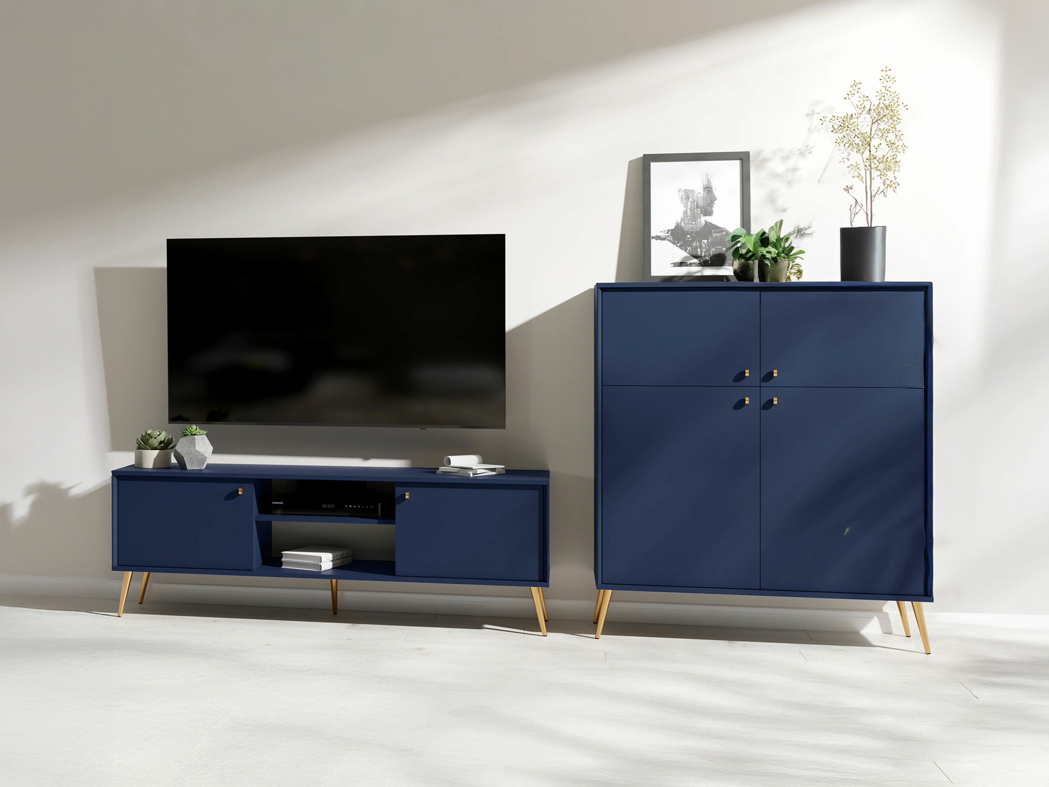 TV-állvány Corcamo 101 (Sötétkék)