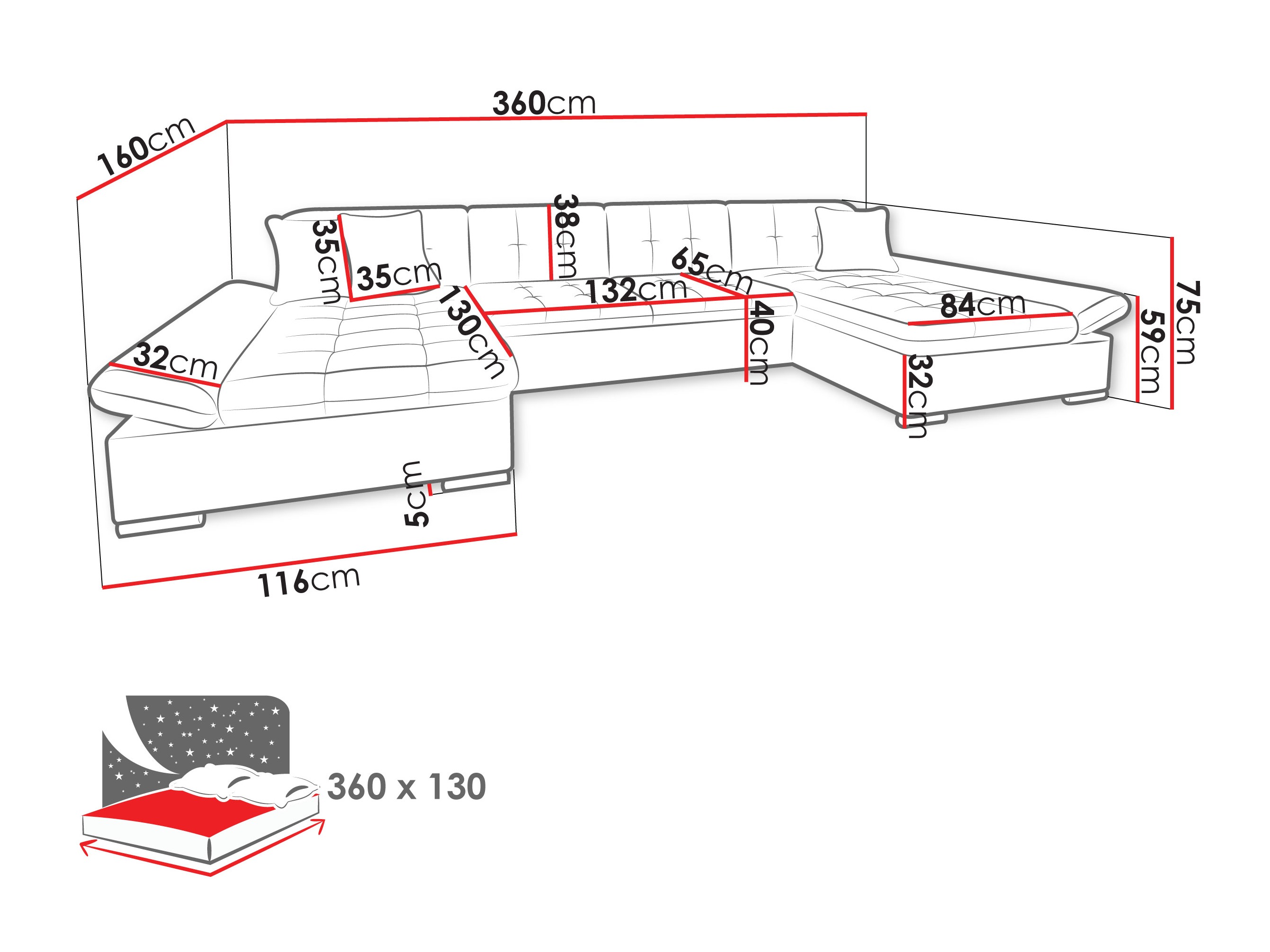 Sarokkanapé Comfivo Ficus II (Piano 26)