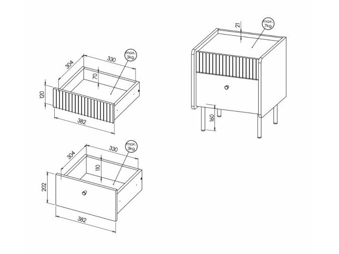 Éjjeliszekrény Tivsali 111