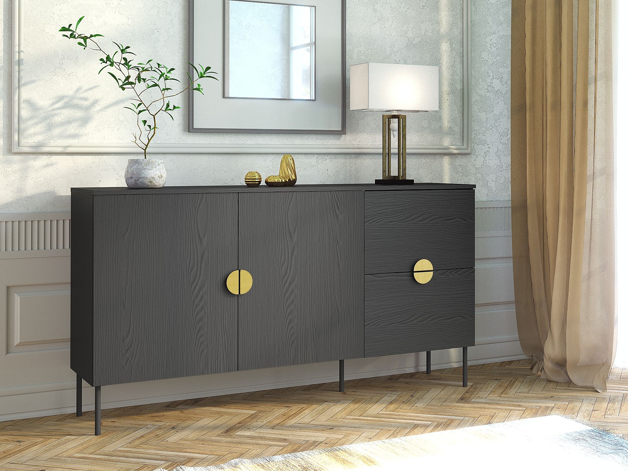 Komód Morsono 100 (Fekete)