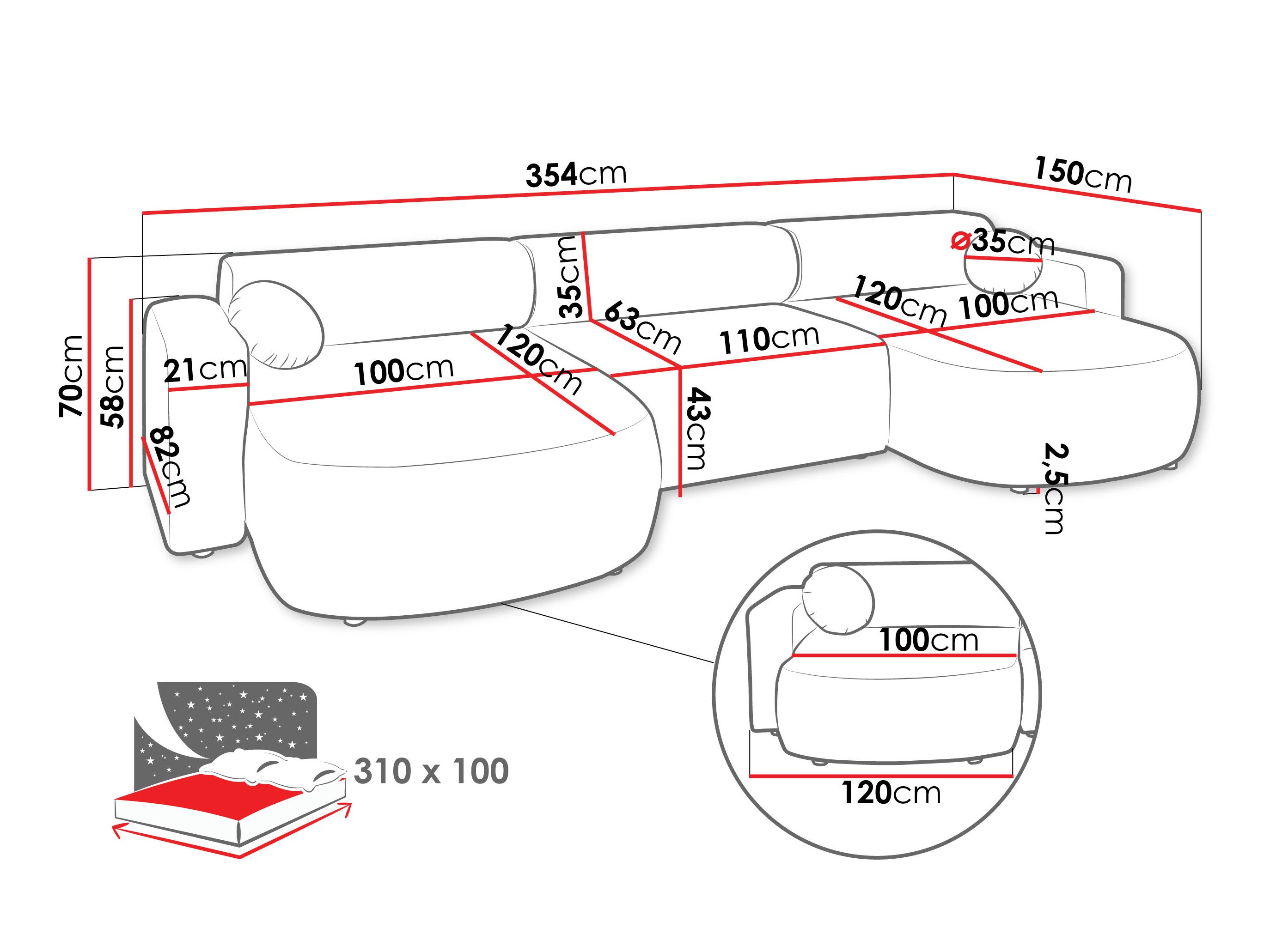 Sarokkanapé Comfivo 480 (Velo 623)