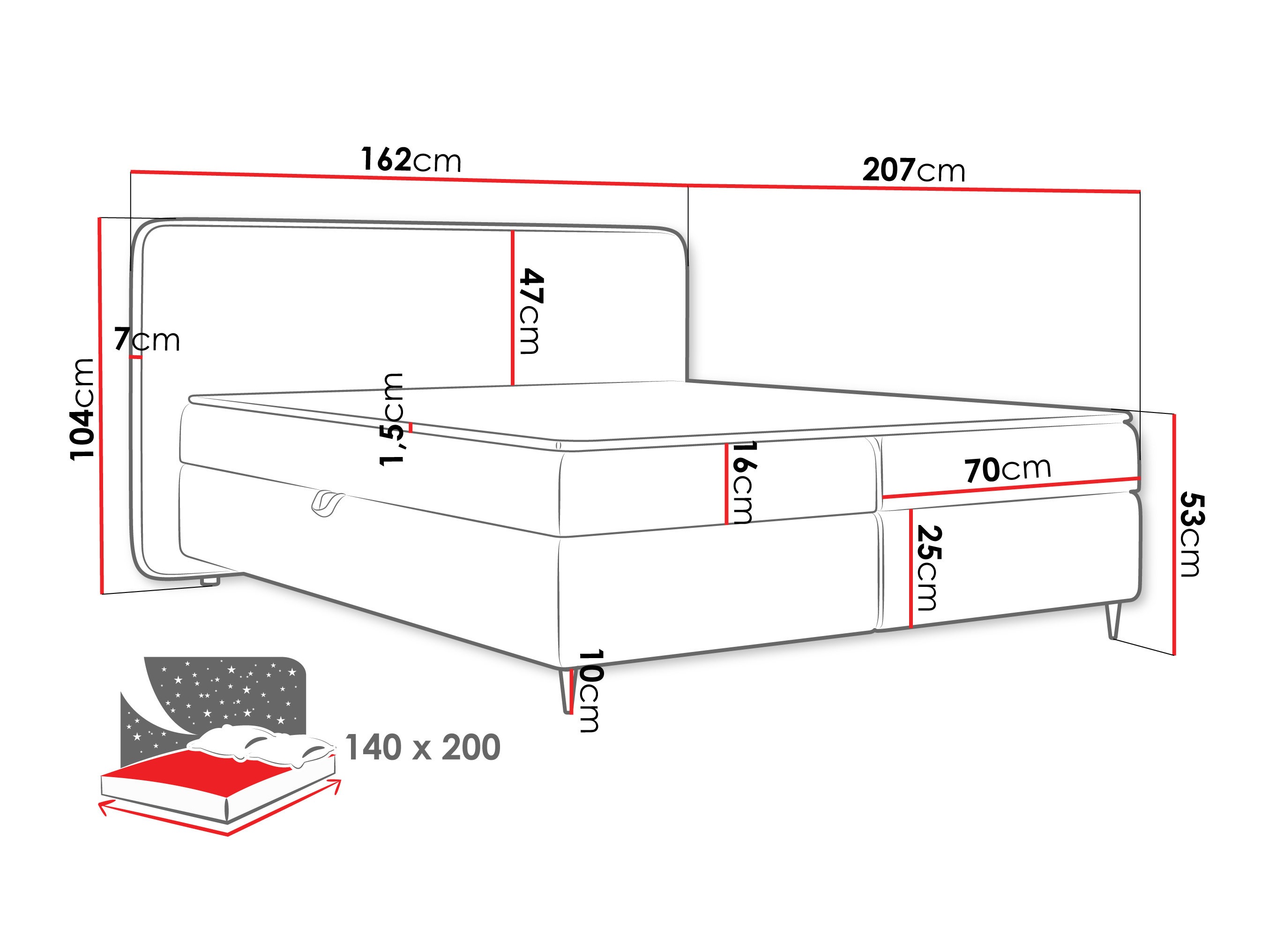Kontinentális ágy Stonecrest 108 (Taro 01)