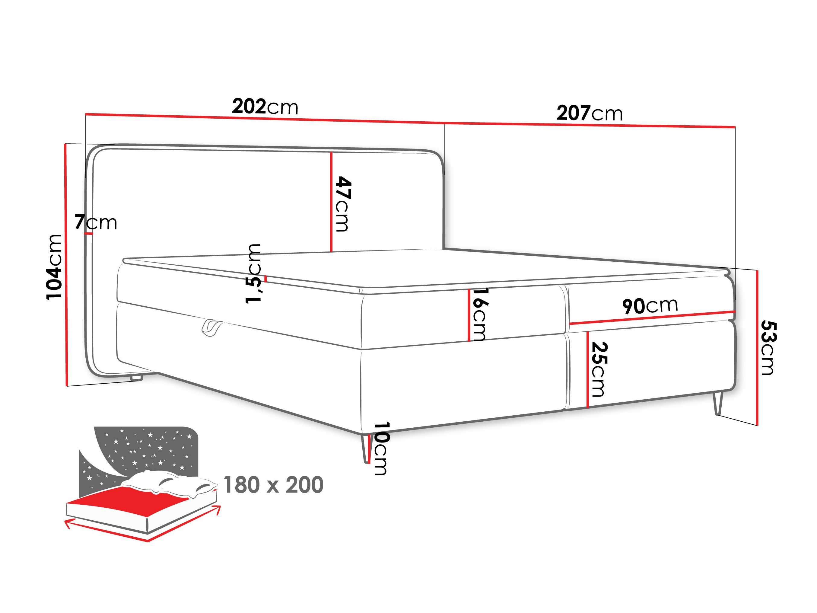 Kontinentális ágy Stonecrest 108 (Taro 01)