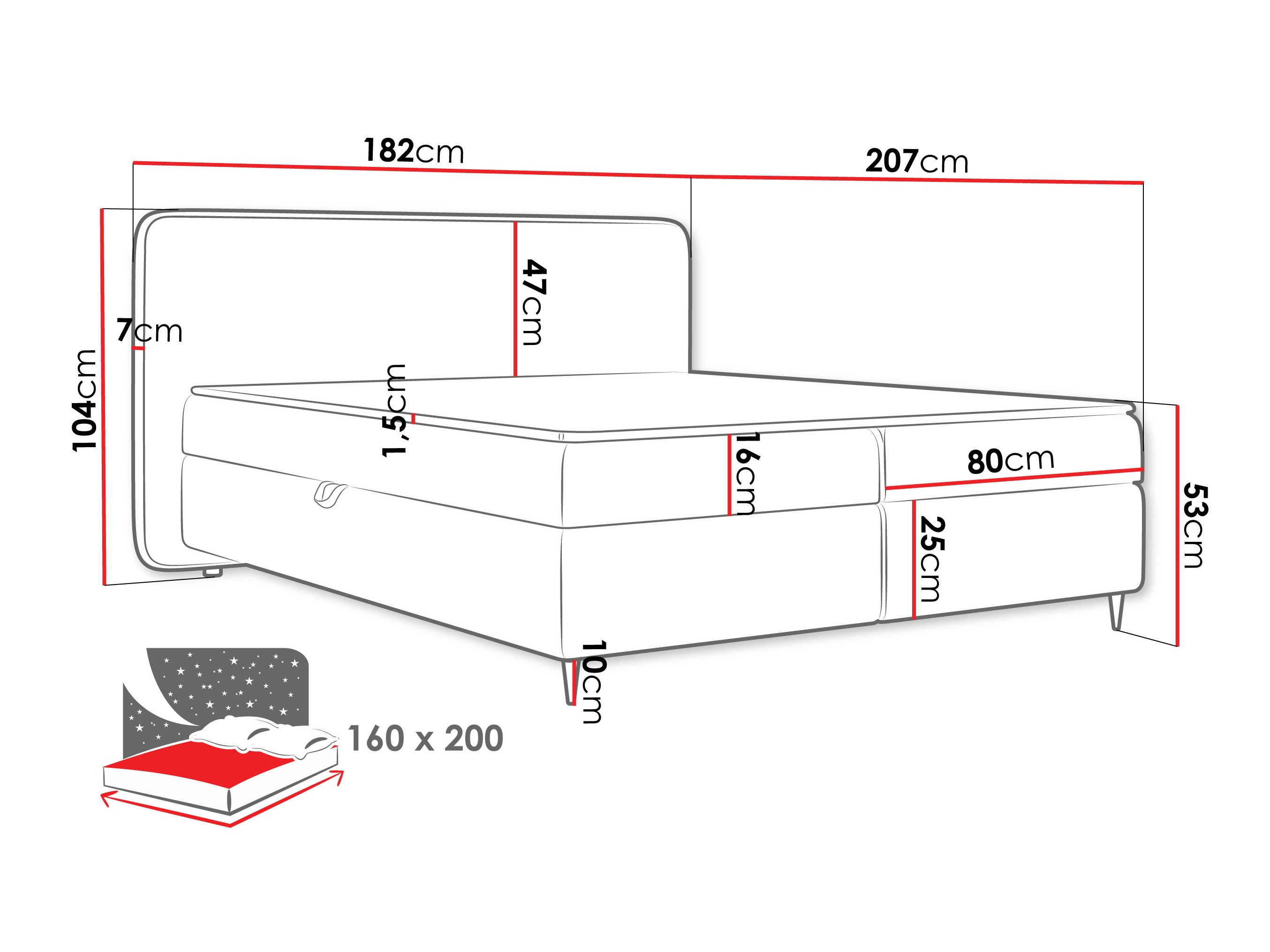 Kontinentális ágy Stonecrest 108 (Taro 05)