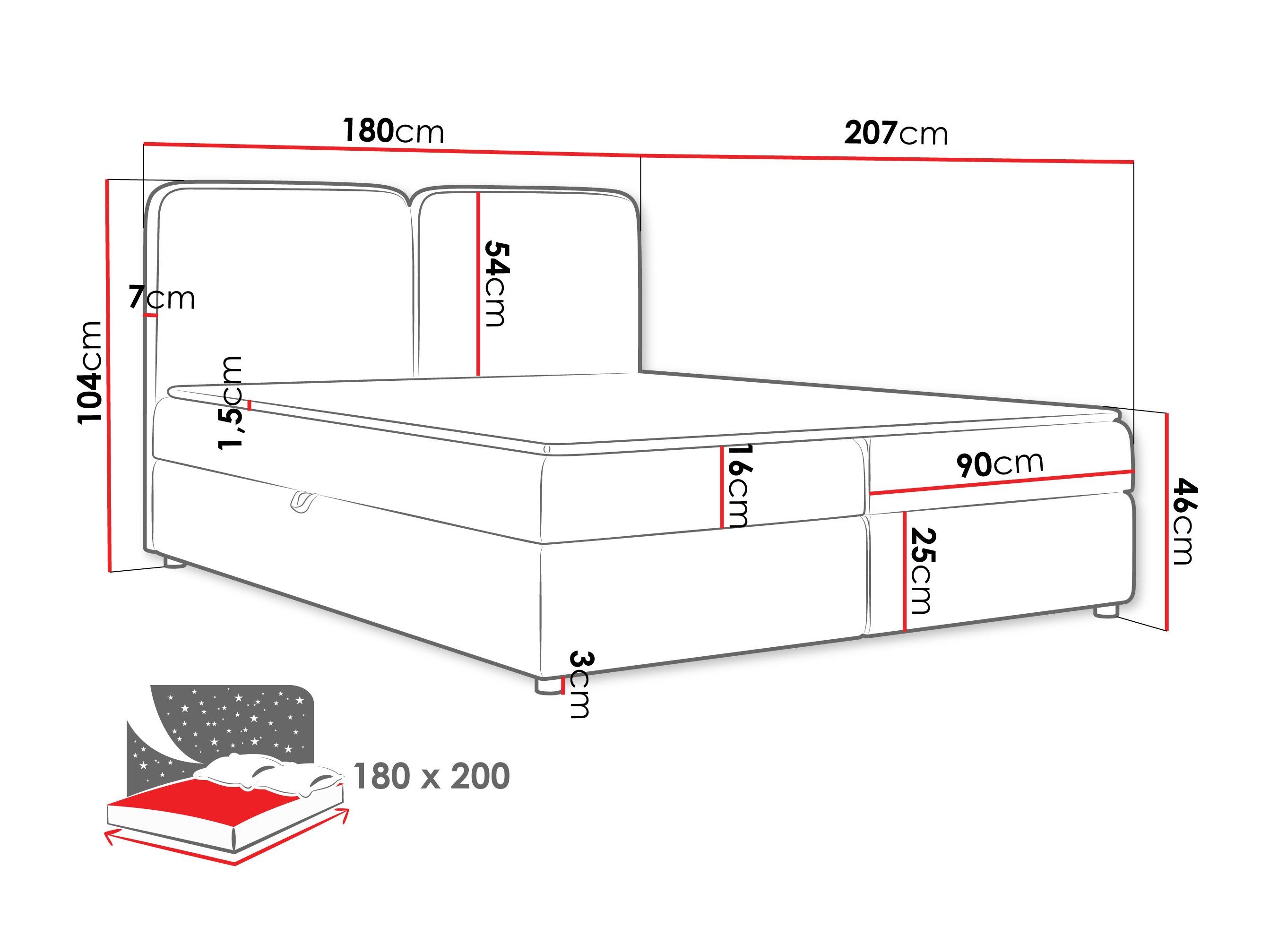 Kontinentális ágy Stonecrest 109 (Taro 01)