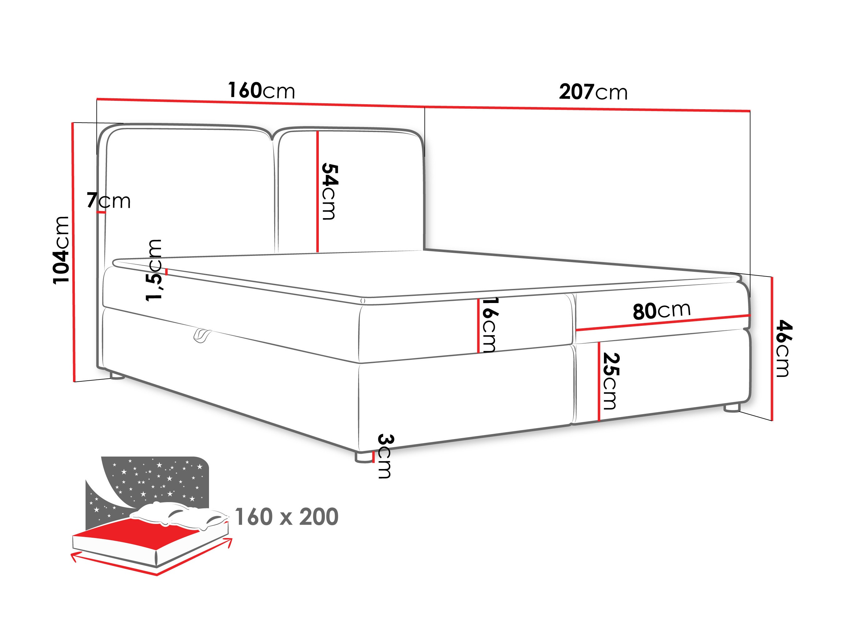 Kontinentális ágy Stonecrest 109 (Taro 01)