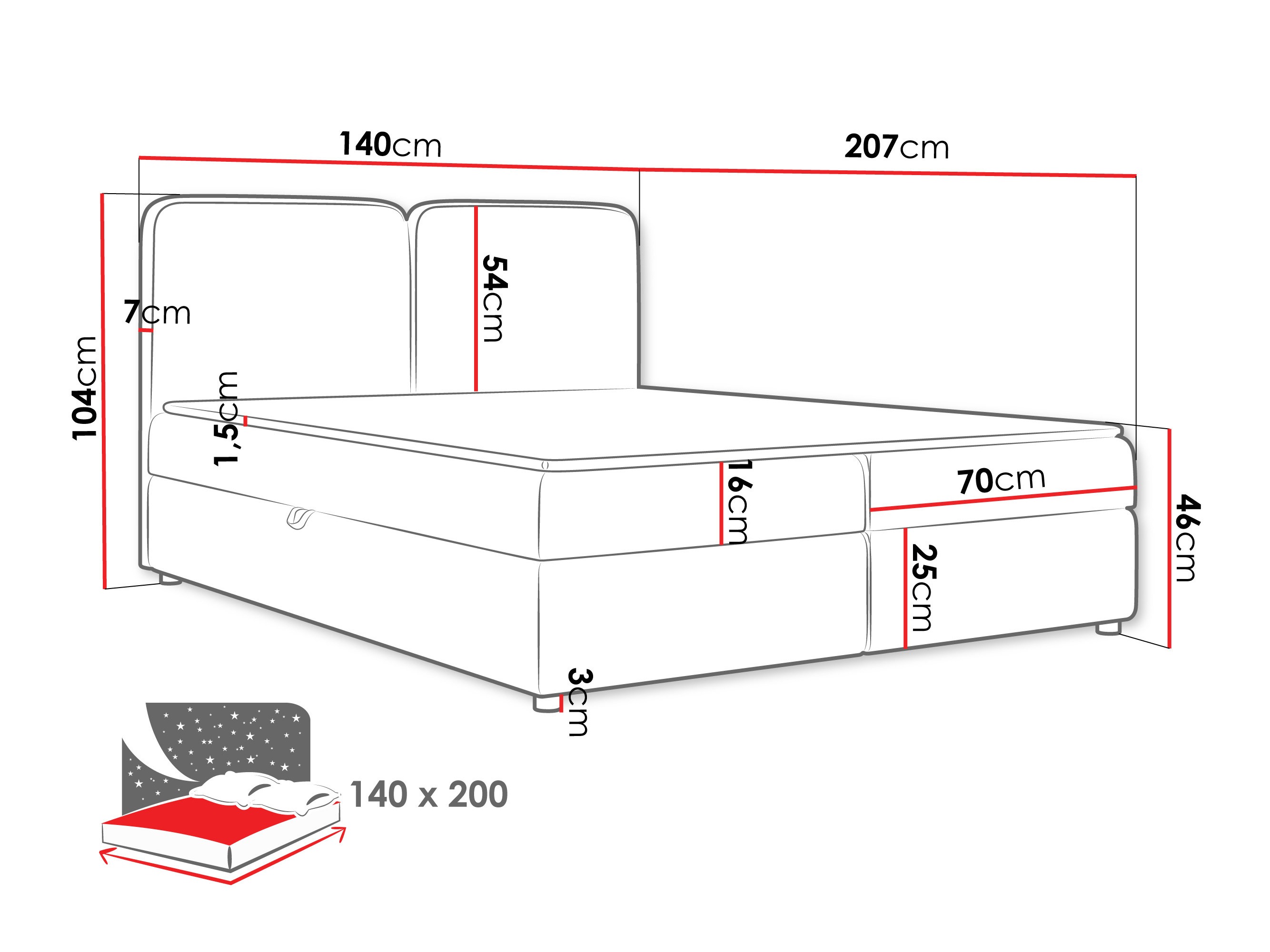 Kontinentális ágy Stonecrest 109 (Taro 33)