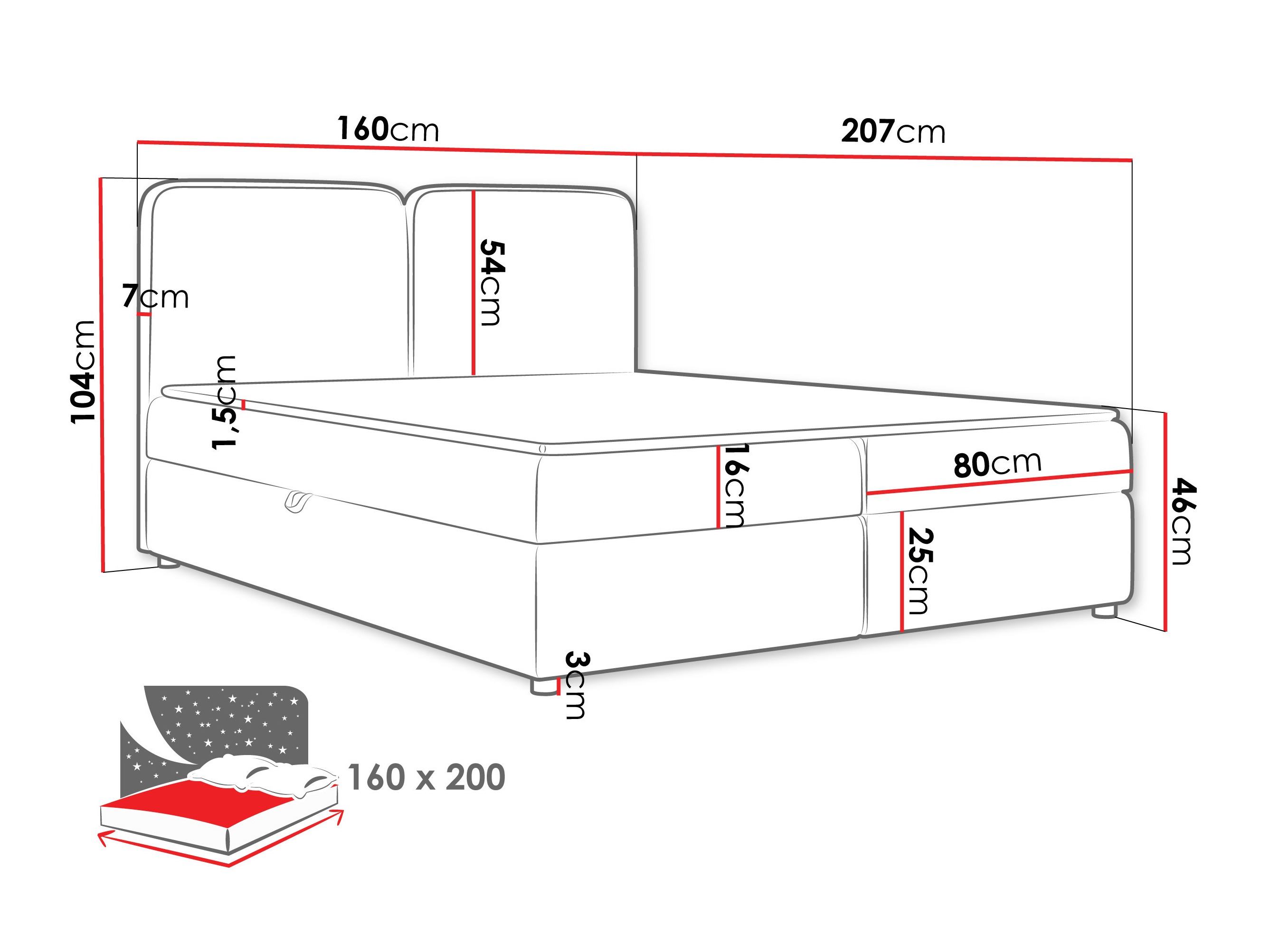 Kontinentális ágy Stonecrest 109 (Taro 98)