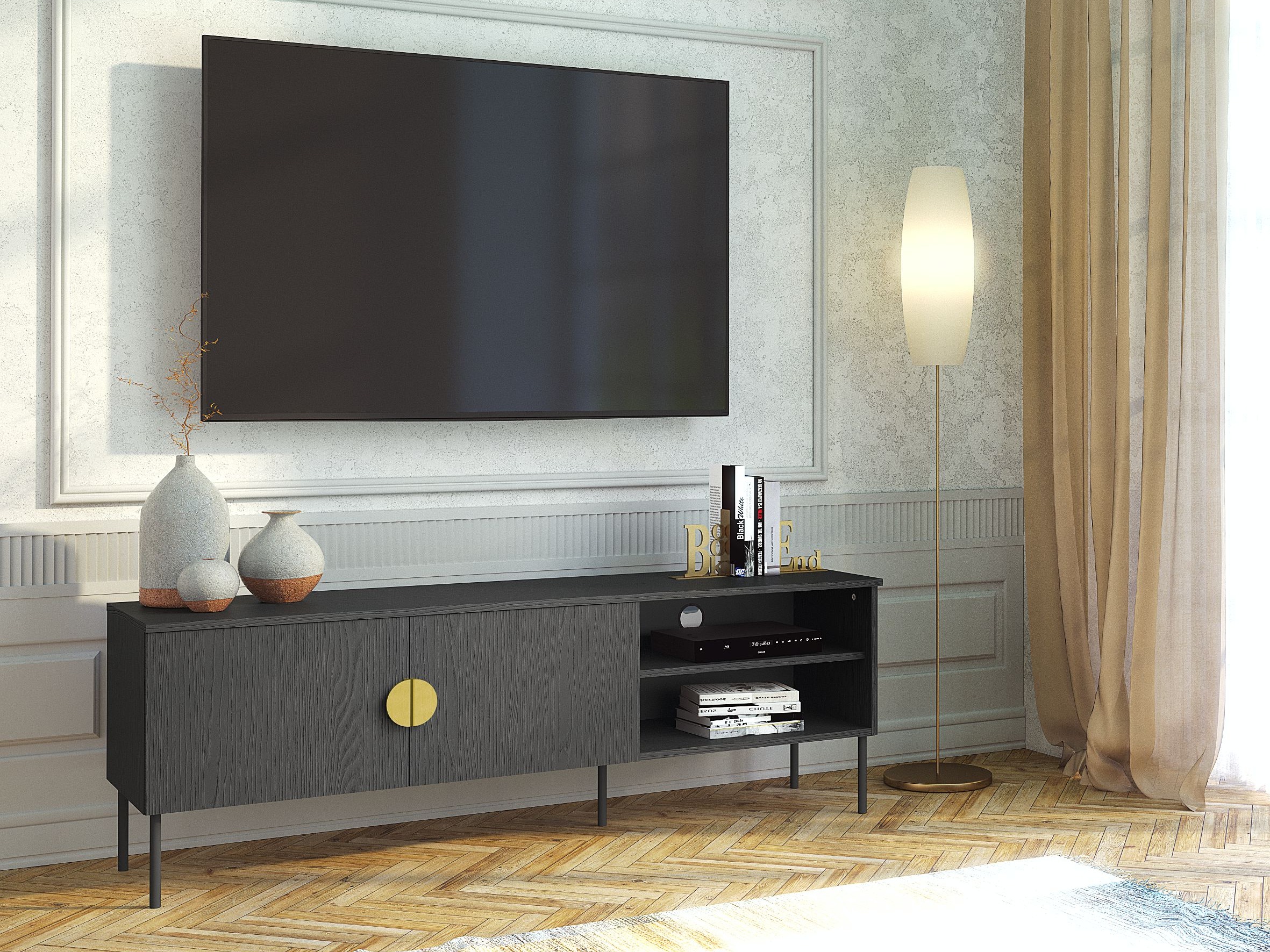 TV-állvány Morsono 102 (Fekete)