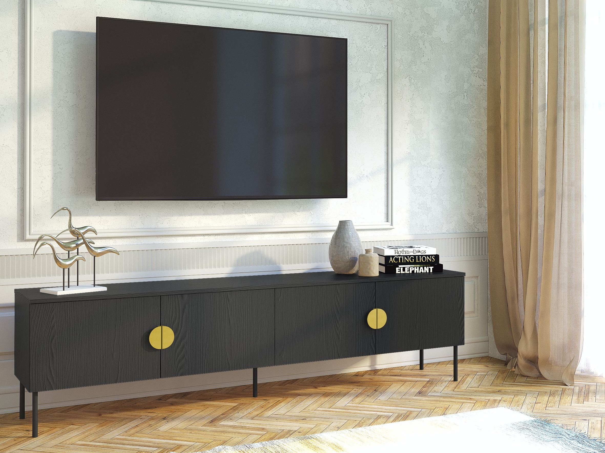 TV-állvány Morsono 103 (Fekete)