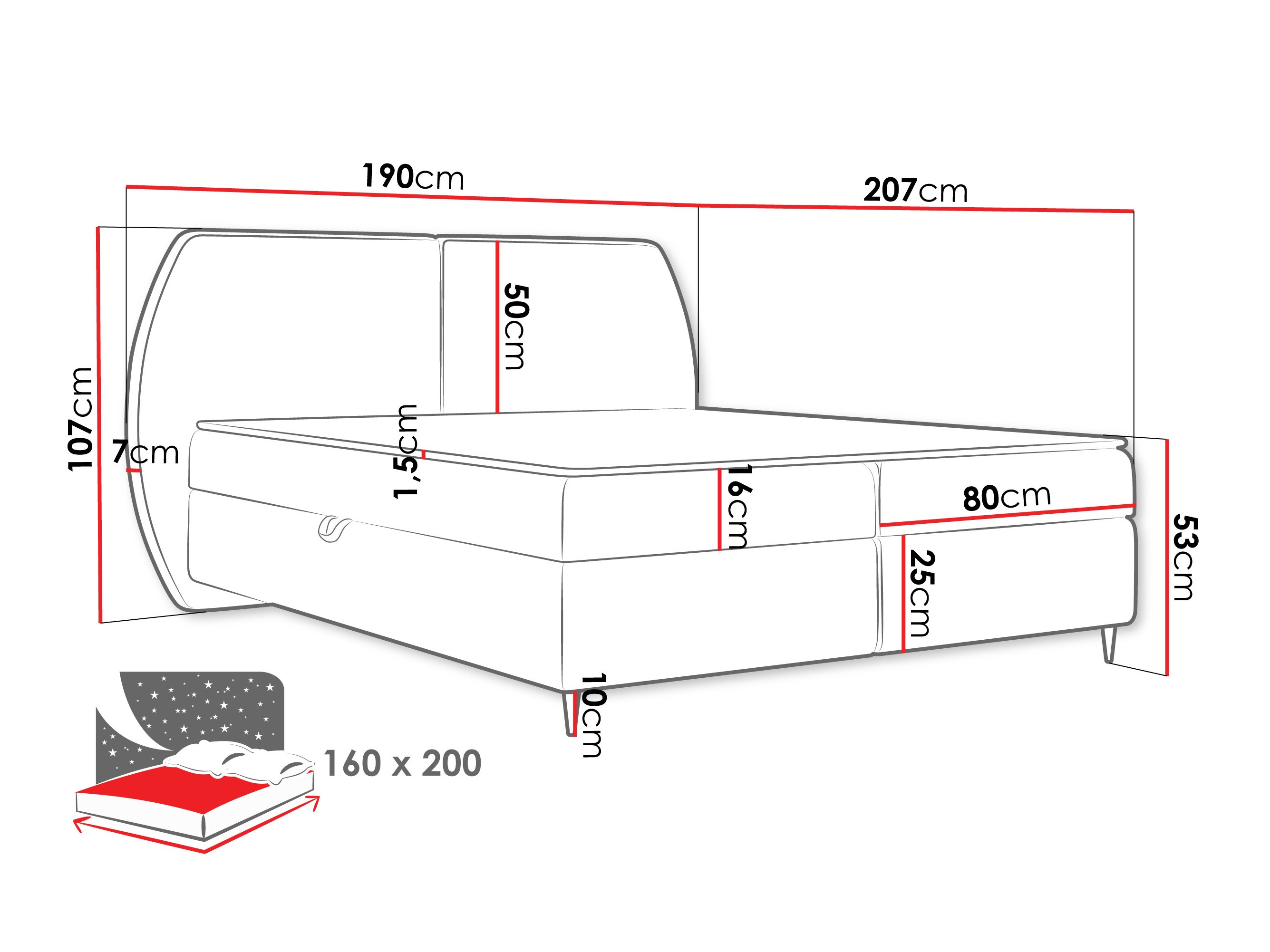 Kontinentális ágy Stonecrest 110 (Wave 01)