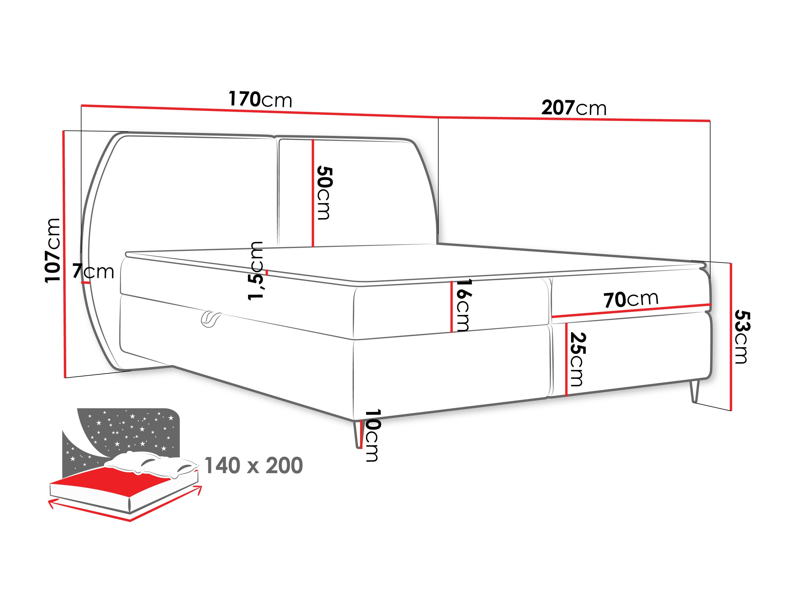 Kontinentális ágy Stonecrest 110 (Wave 02)
