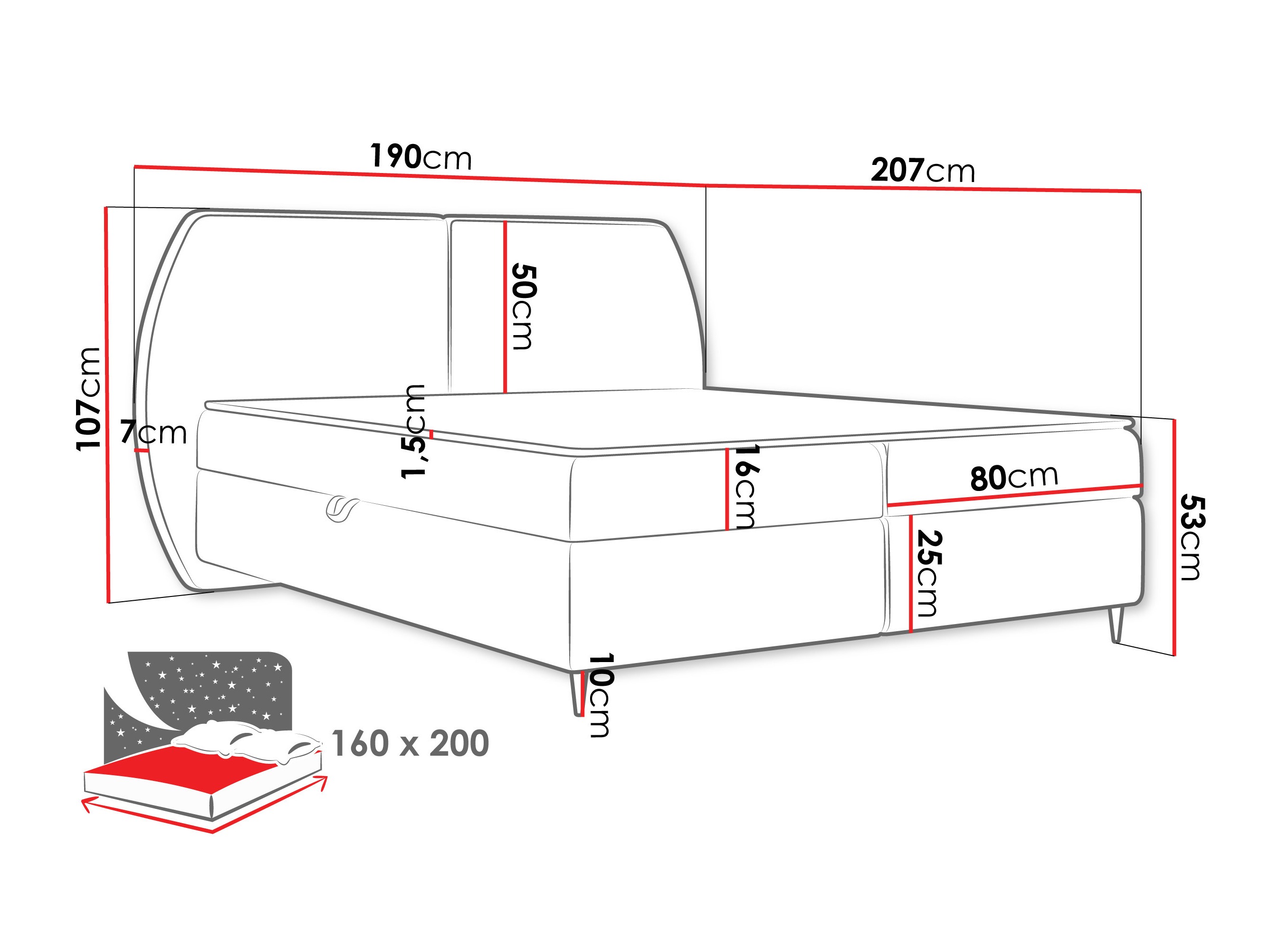 Kontinentális ágy Stonecrest 110 (Wave 02)