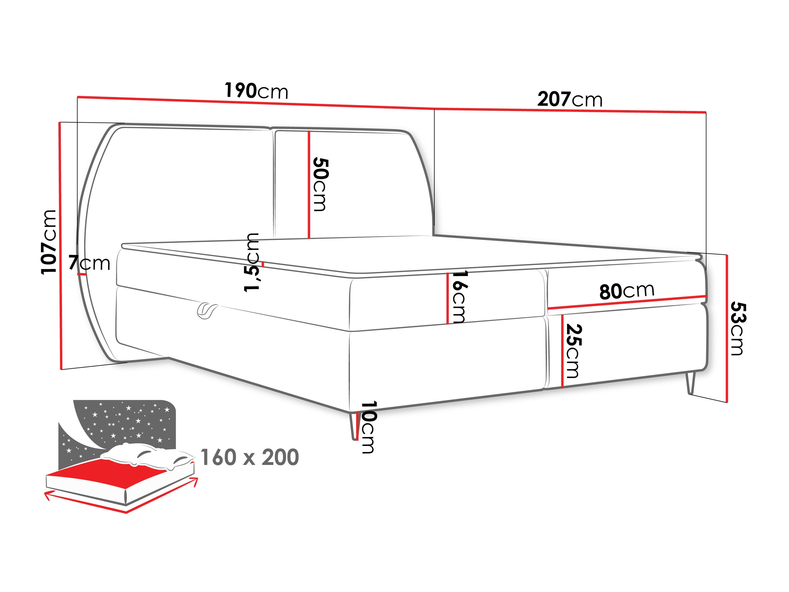 Kontinentális ágy Stonecrest 110 (Wave 04)