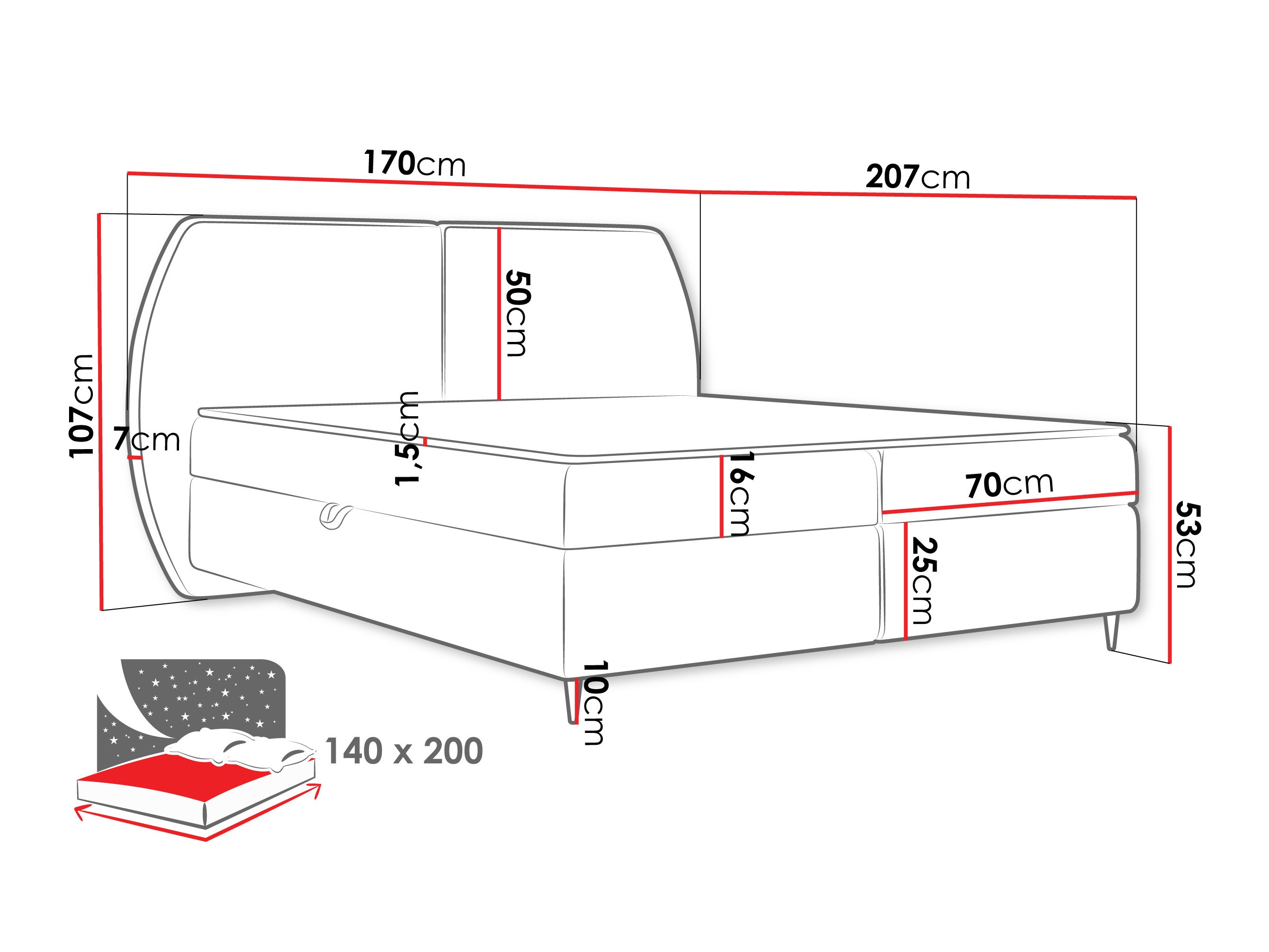 Kontinentális ágy Stonecrest 110 (Wave 05)