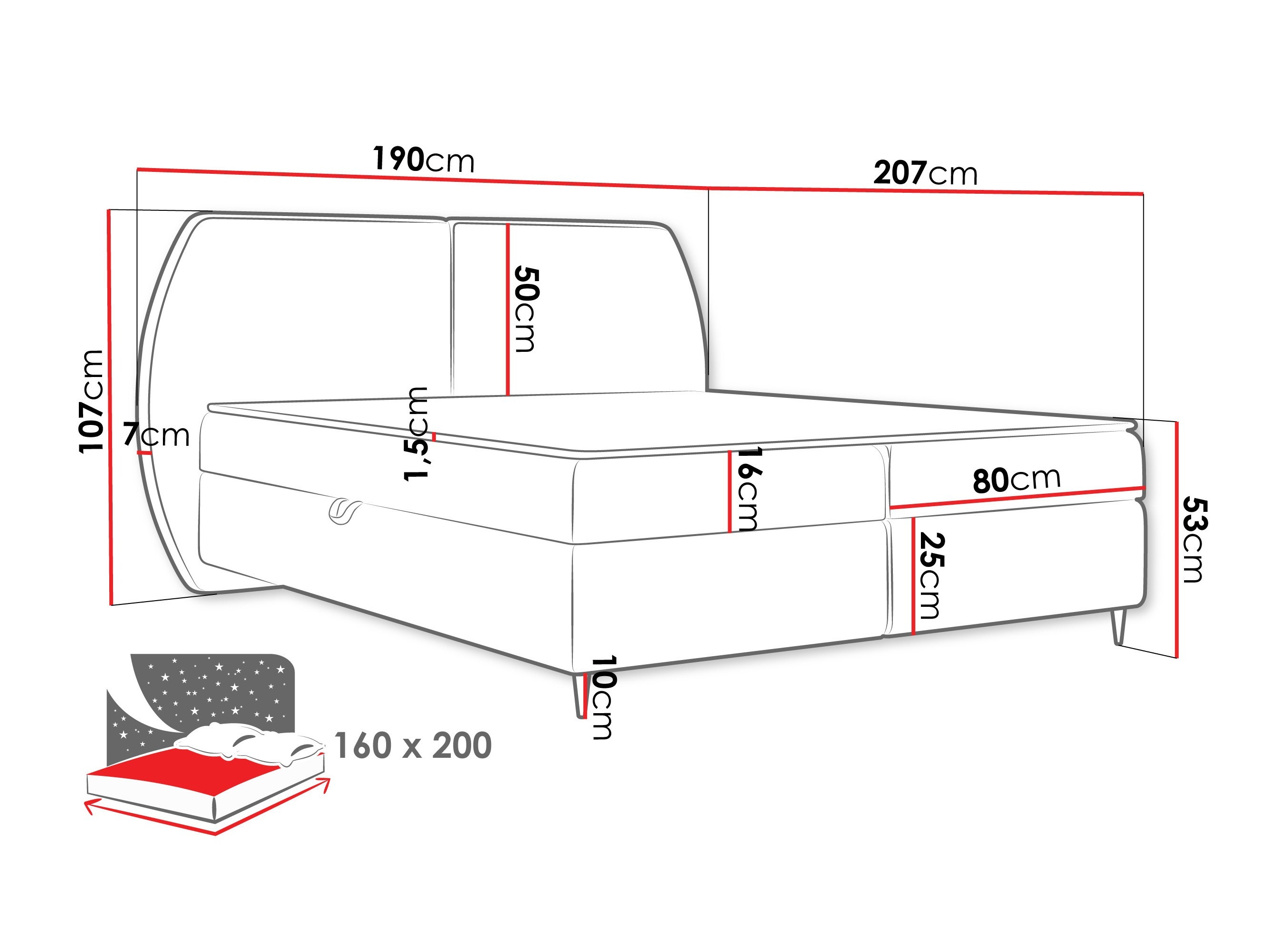 Kontinentális ágy Stonecrest 110 (Wave 05)
