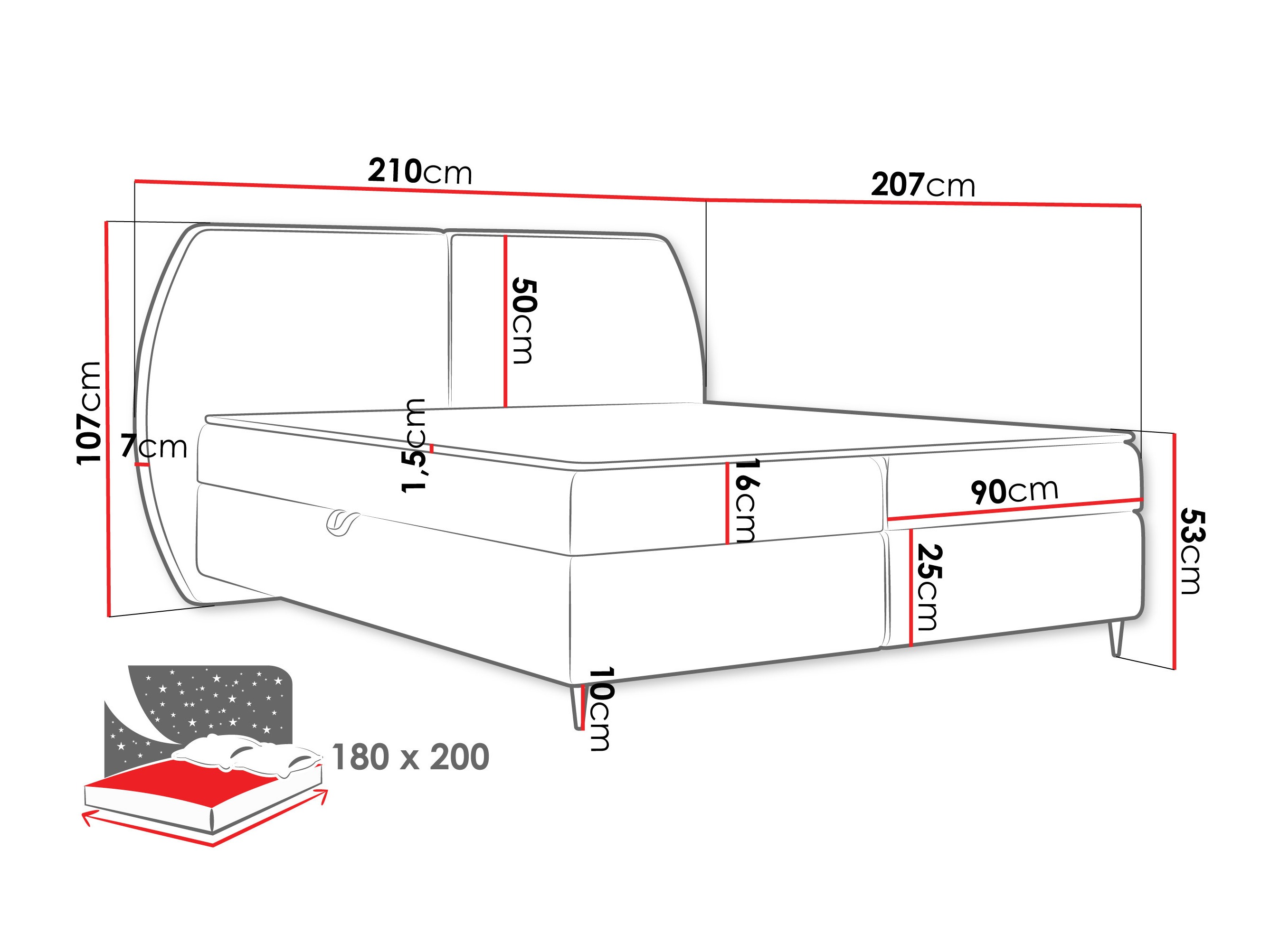 Kontinentális ágy Stonecrest 110 (Wave 05)