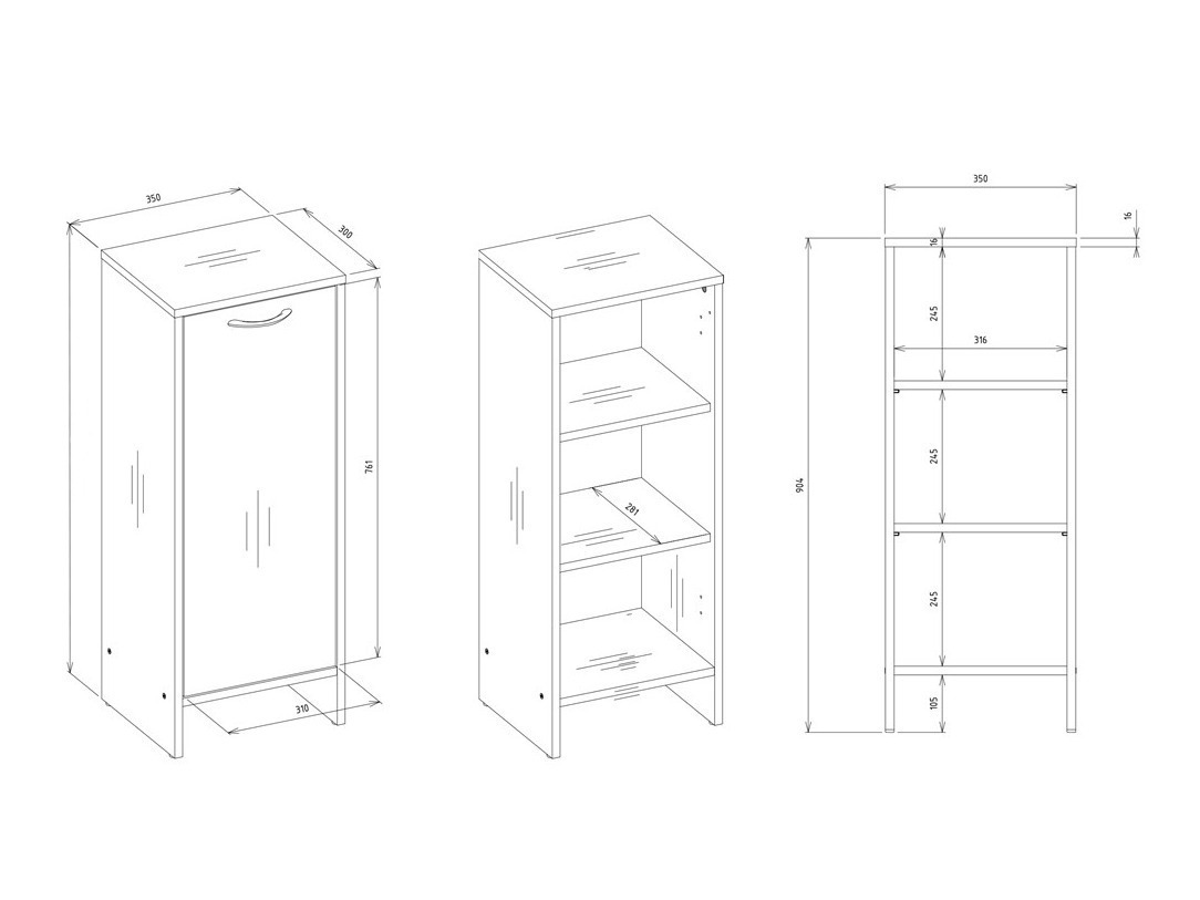 Álló fürdőszoba szekrény Servou 100