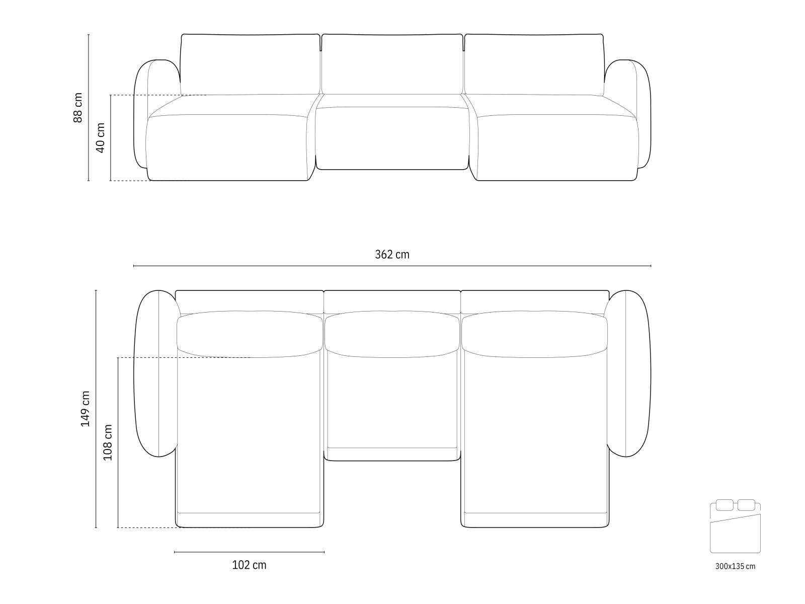 Sarokkanapé Franklin 208 (Magic Velvet 2256)