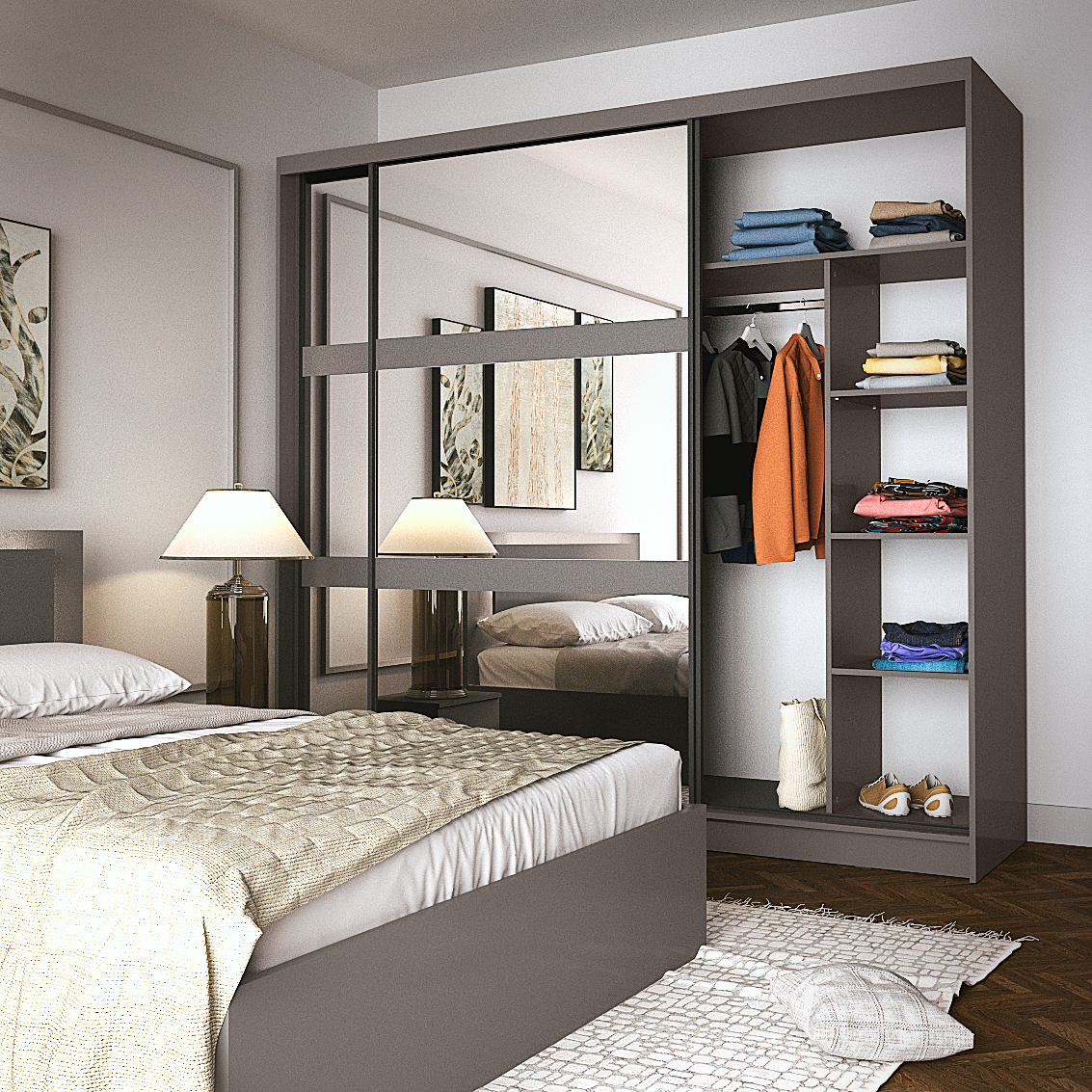 Gardróbszekrény Odecira 100 (Grafit)