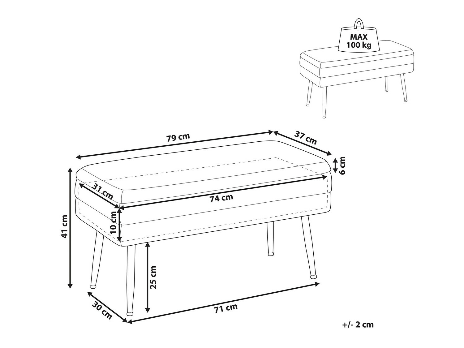 Kárpitozott pad SH10355