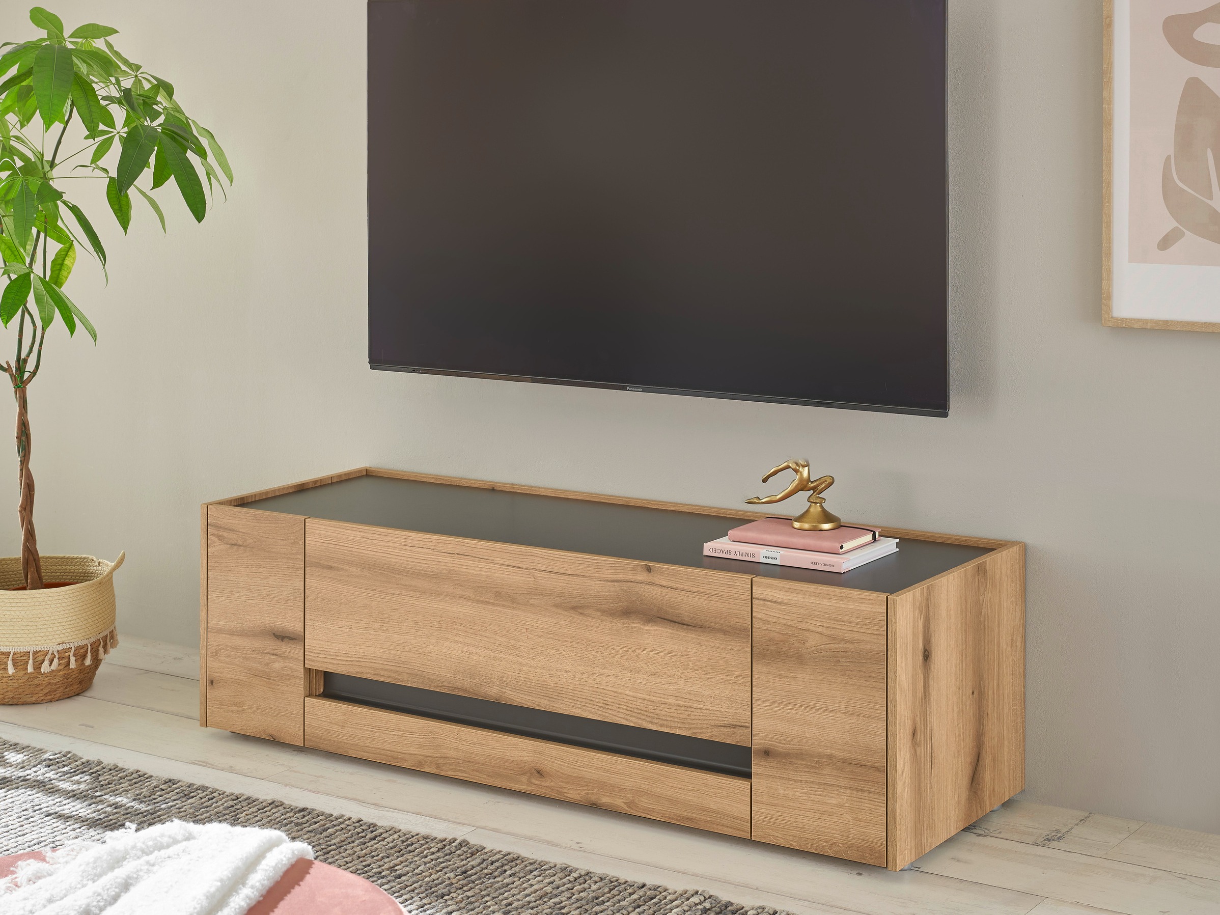 TV-állvány Elbsori 114 (Tölgy + Antracit)