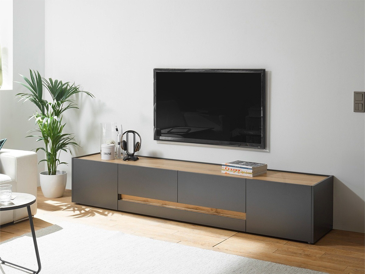 TV-állvány Elbsori 116 (Antracit + Wotan tölgy)