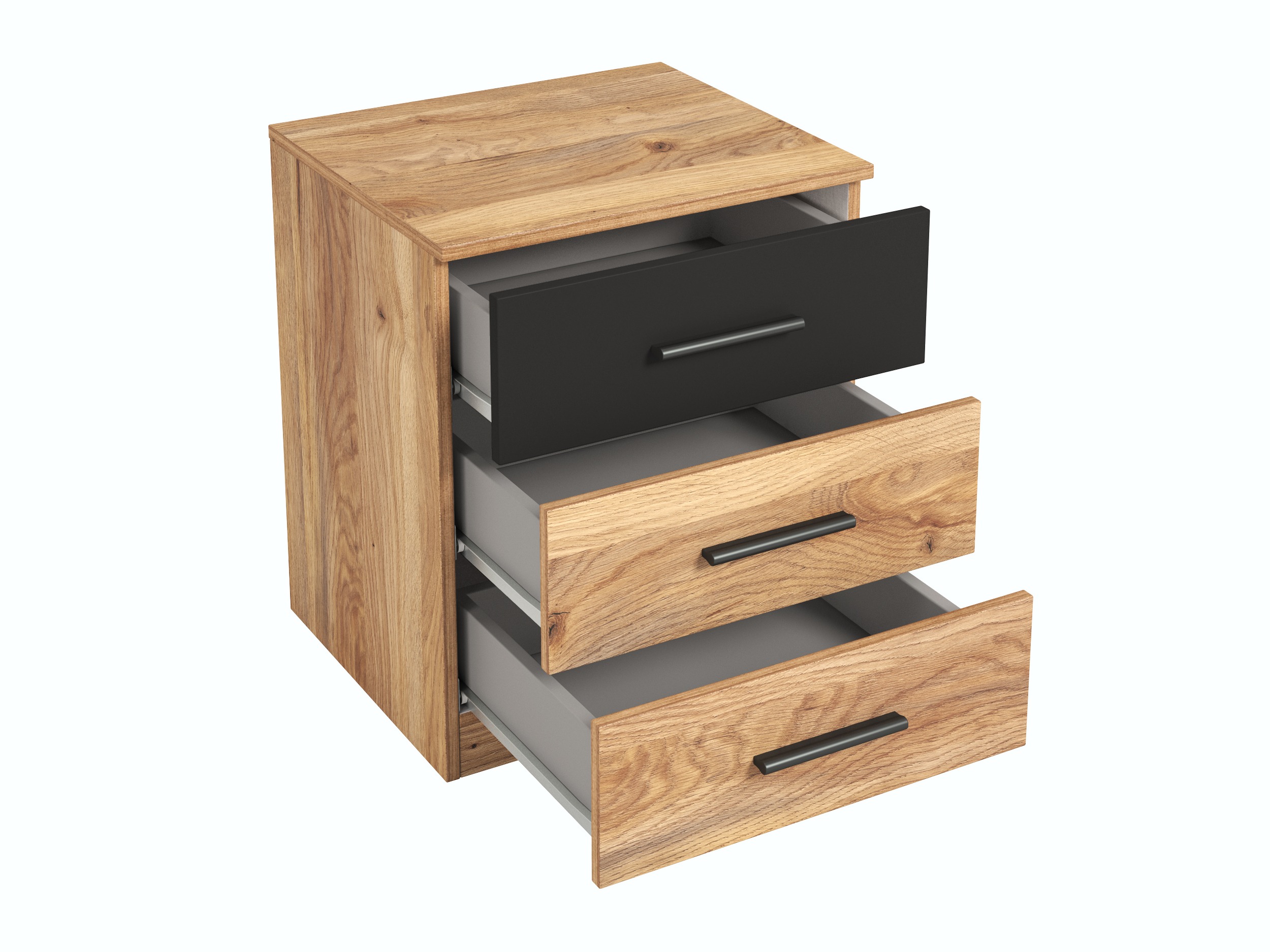 Éjjeliszekrény Melvele 100 (Tölgy + Fekete)