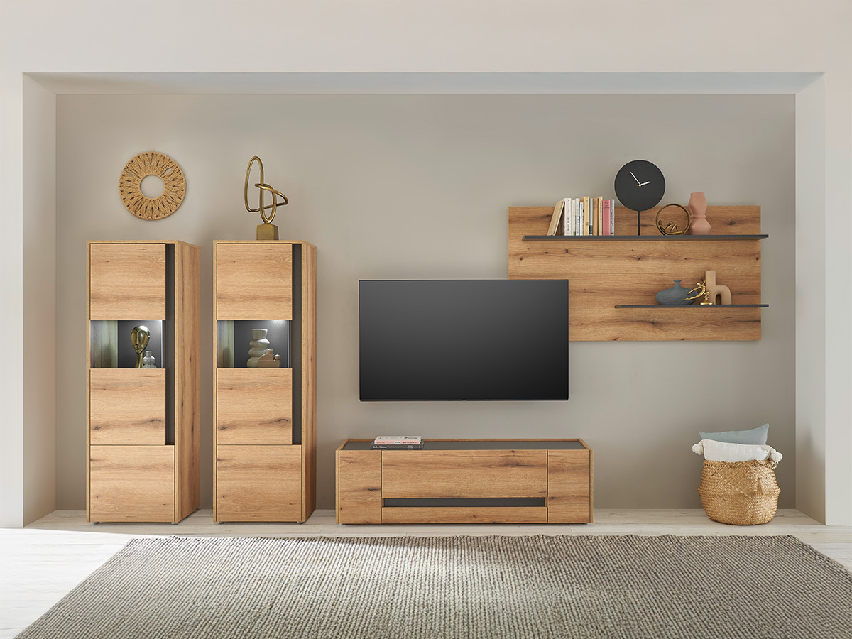 Nappali szett Elbsori 128 (Tölgy + Antracit)