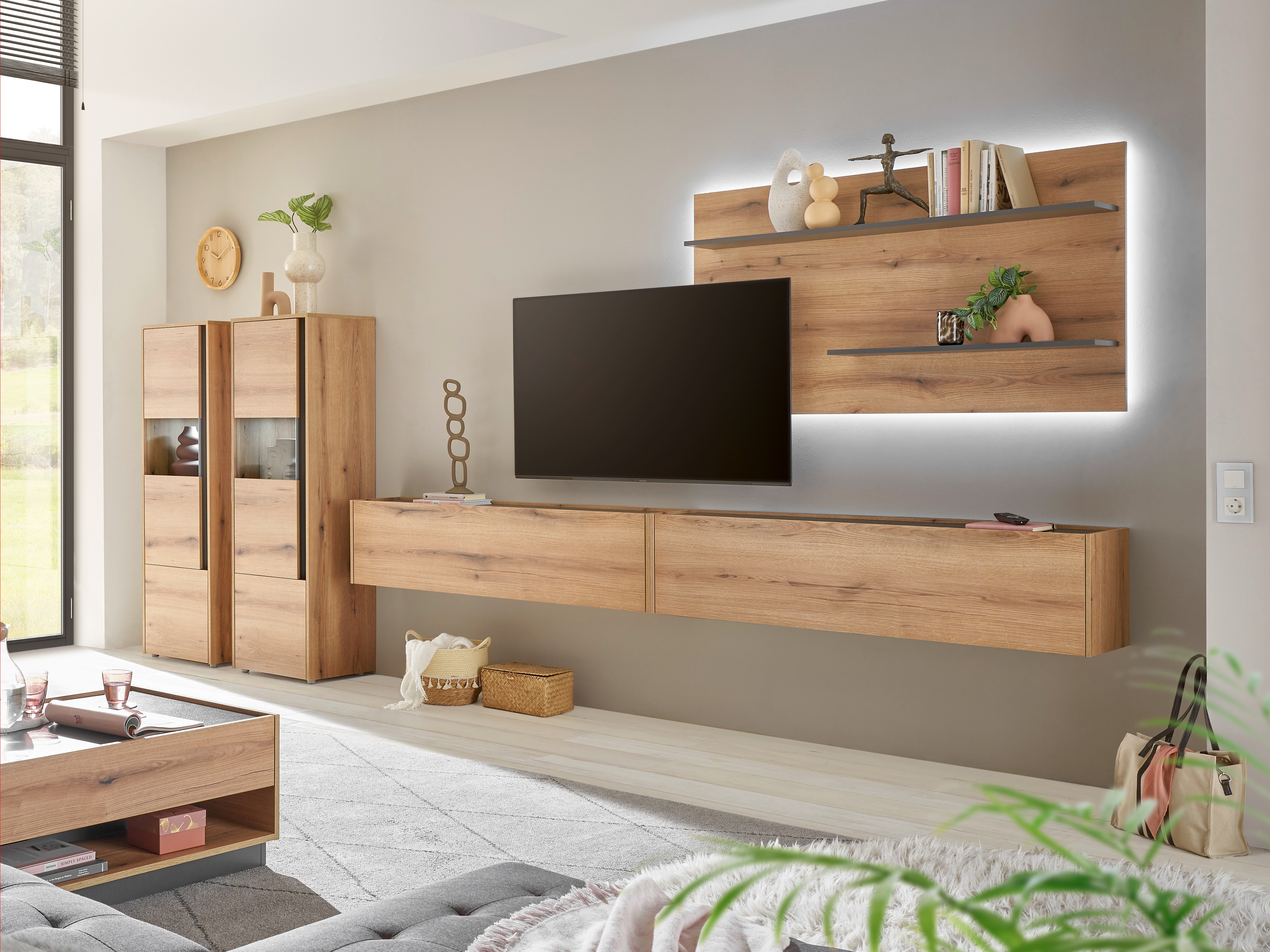 Nappali szett Elbsori 135 (Tölgy + Antracit)