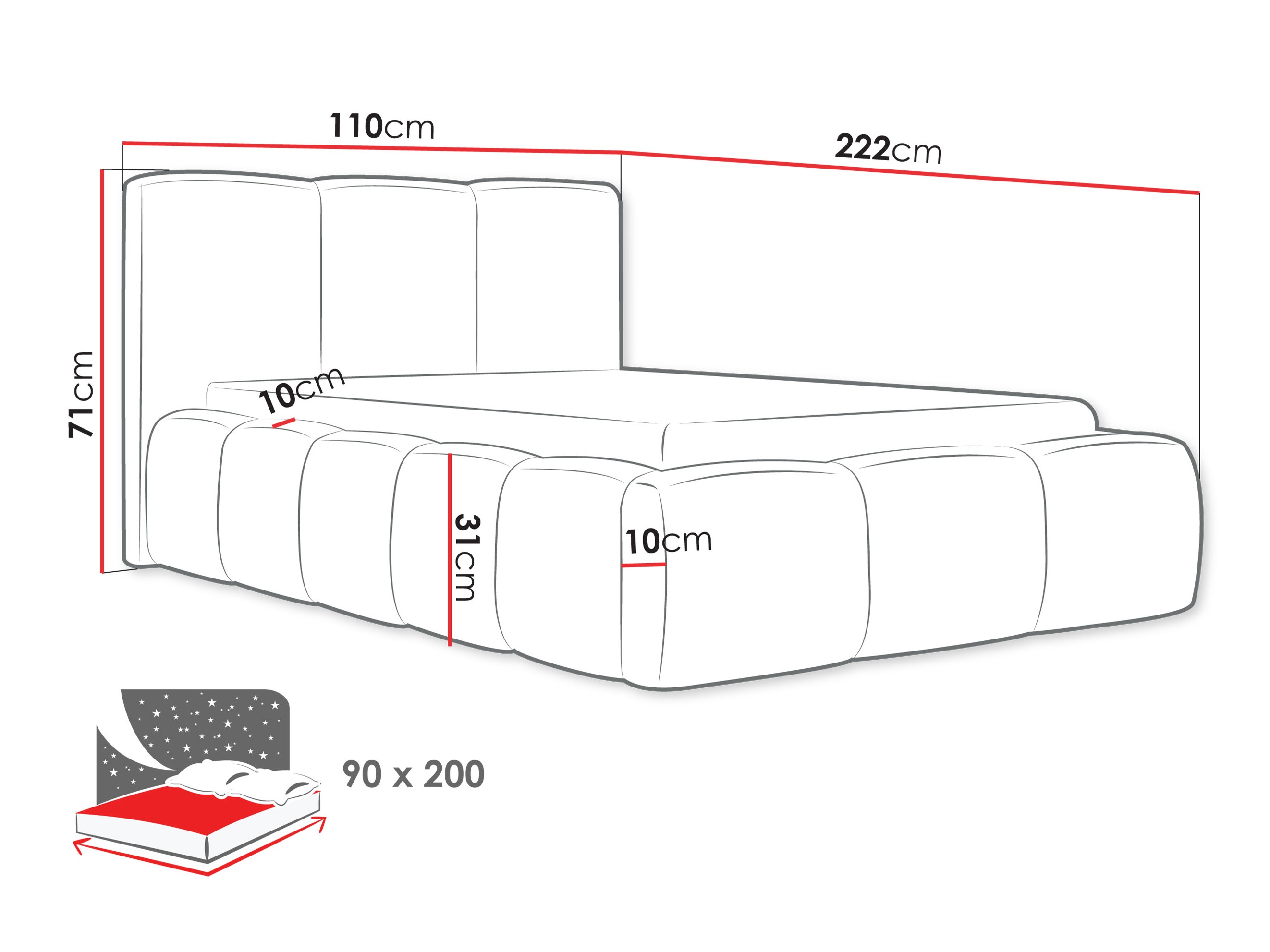 Ágy TrendyNest Vulpora II (Abriamo 04)