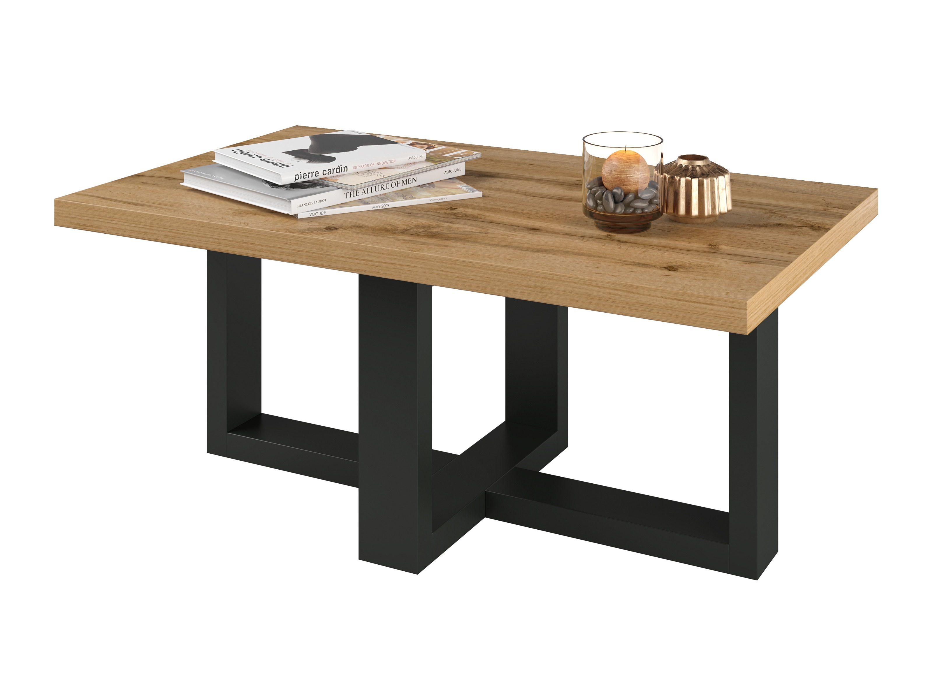 Dohányzóasztal Austin 317 (Fekete + Wotan tölgy)