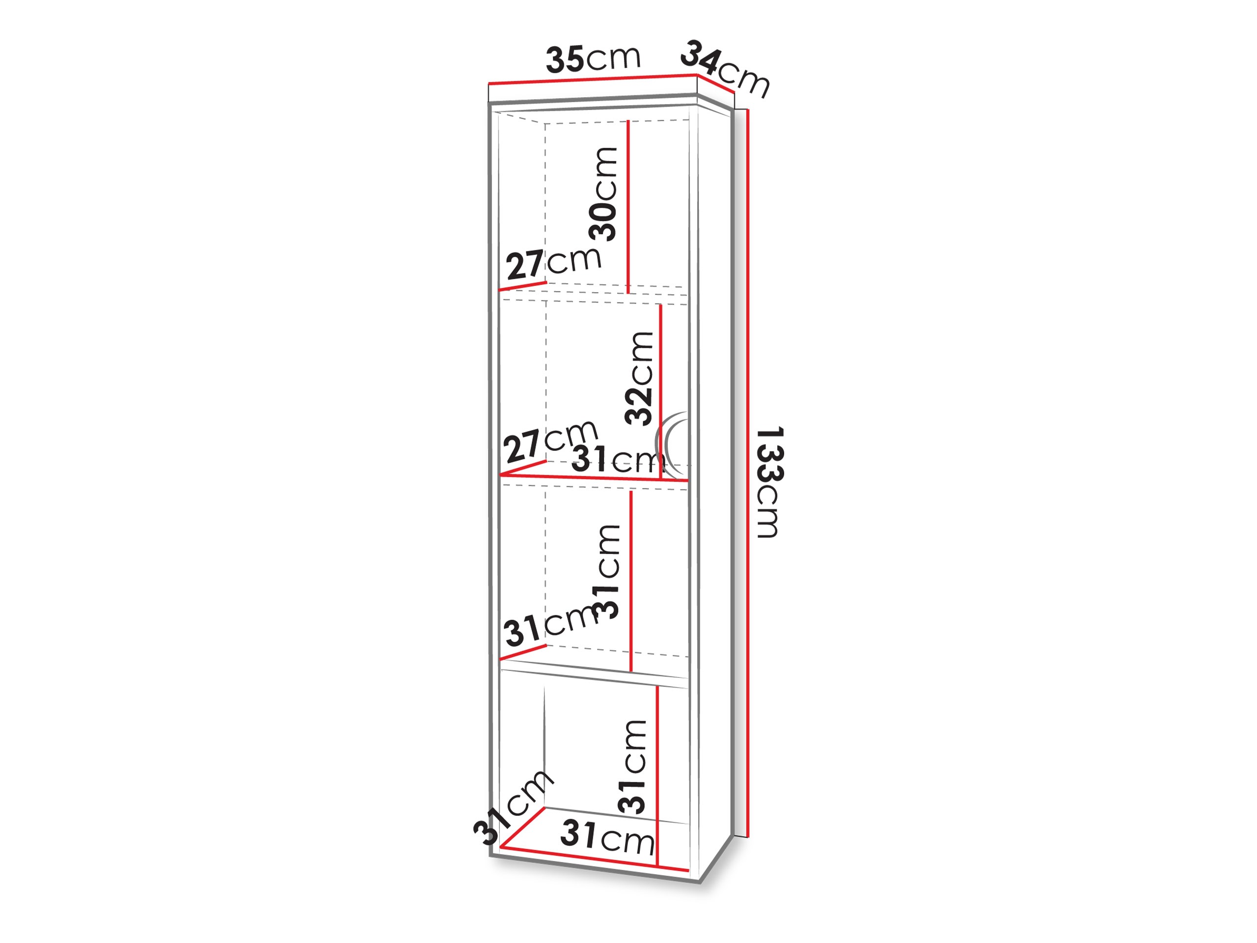 Fali fürdőszoba szekrény Sodalis (Kasmír)