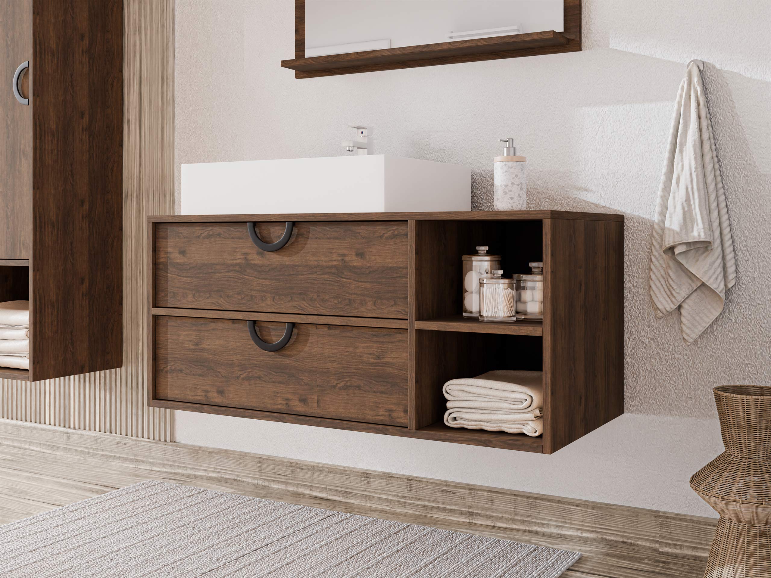 Fali szekrény mosdónak Providence 193 (Dió)