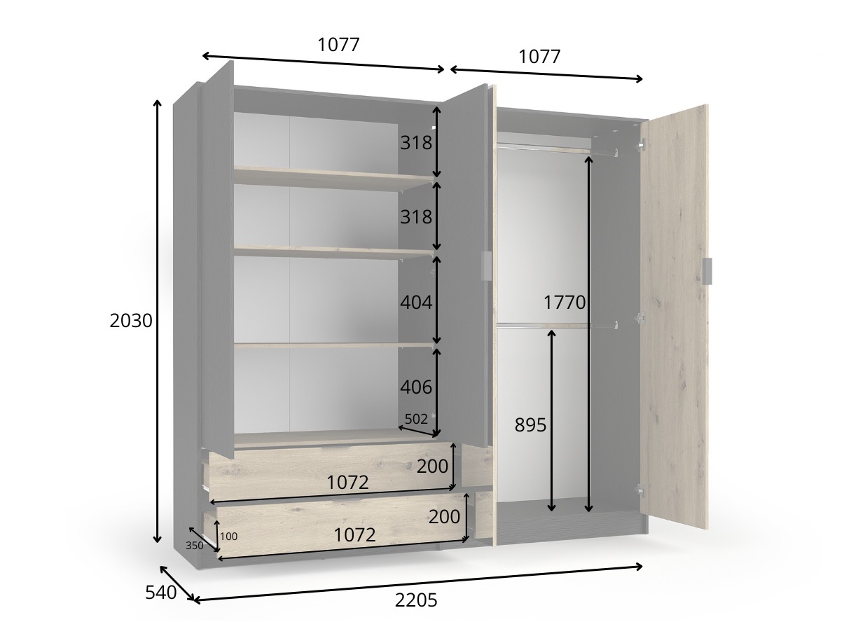 Gardróbszekrény Elicora 100