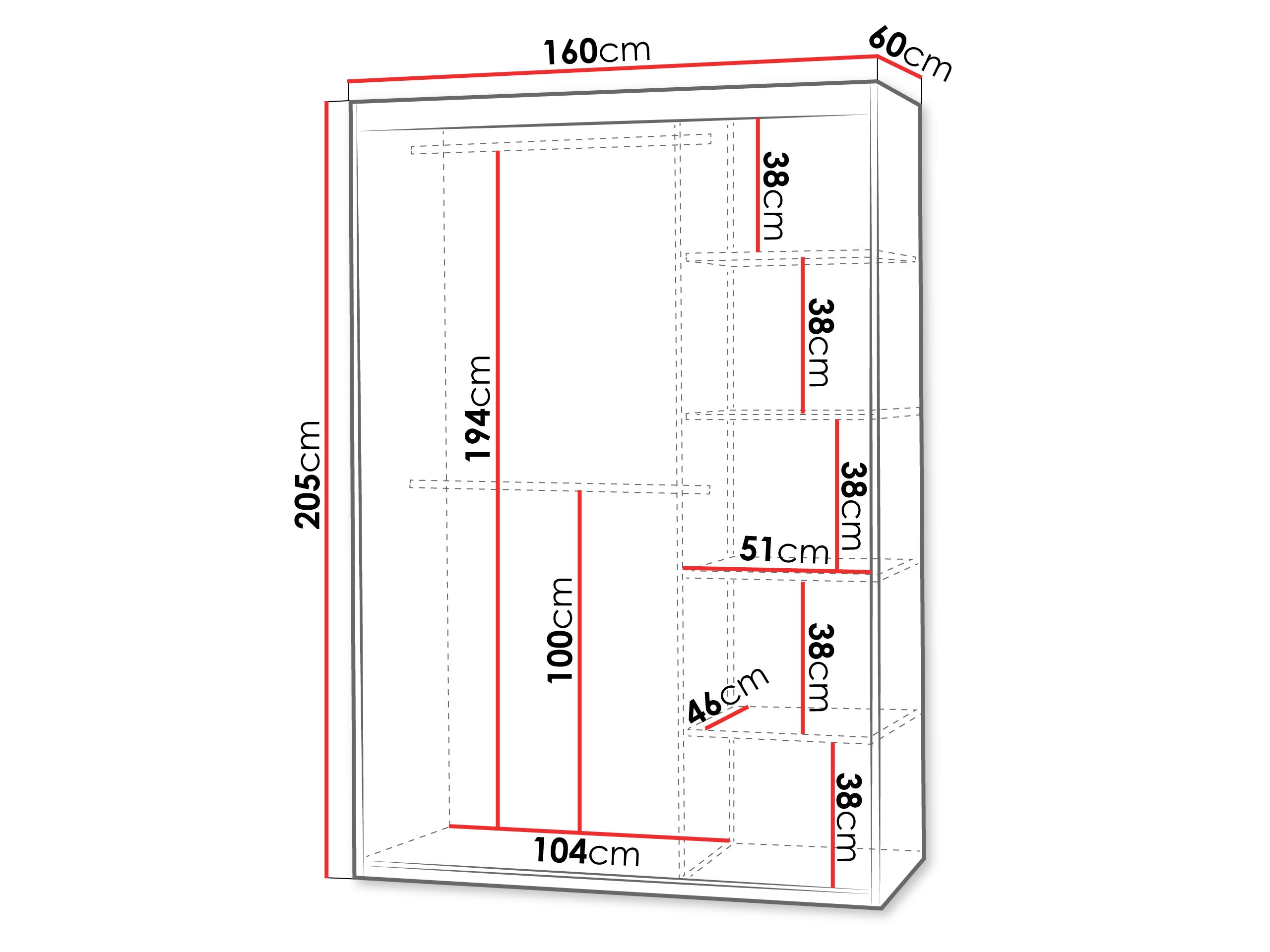 Gardróbszekrény Apopka 103 (Kasmír)