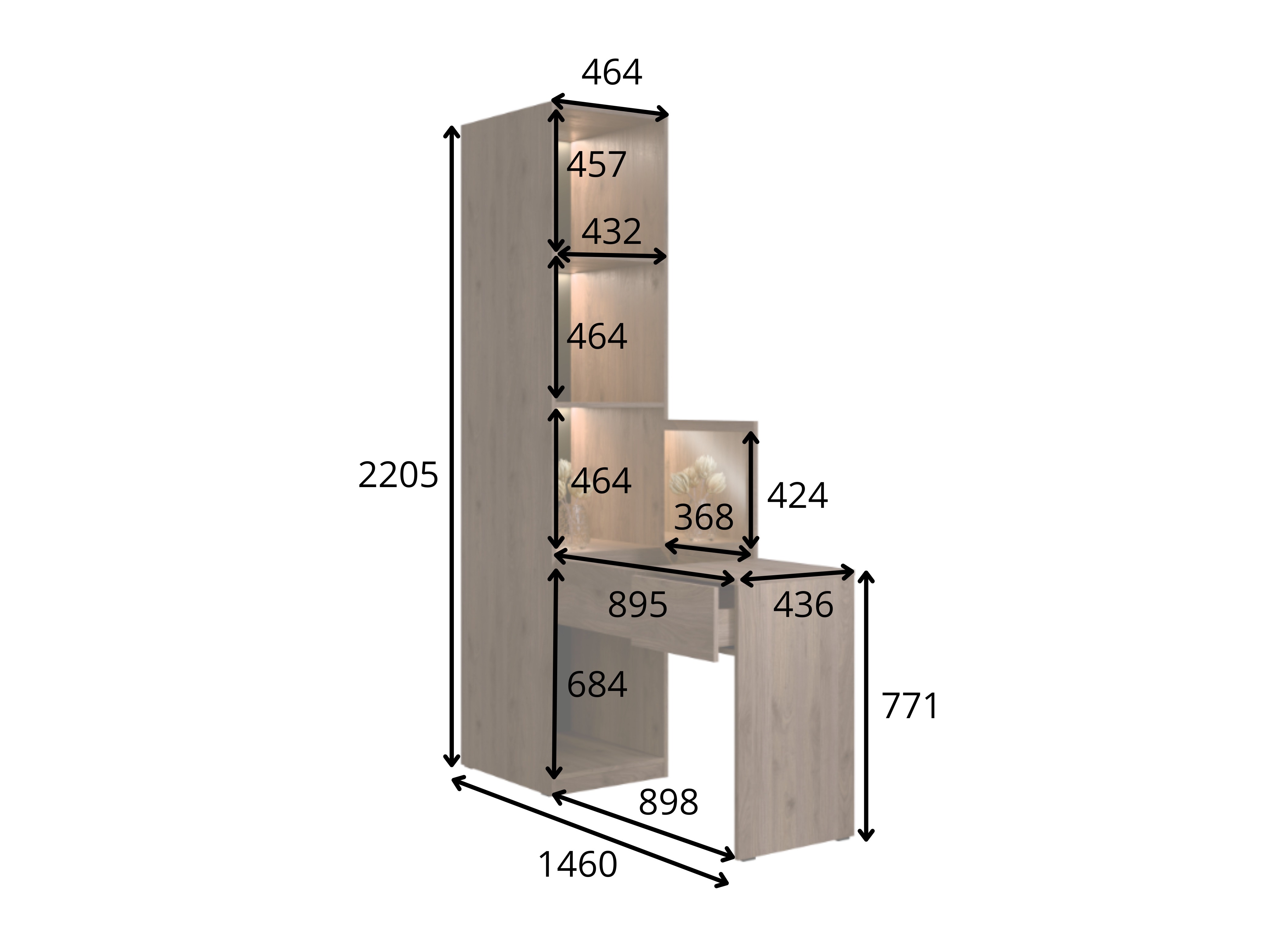 Fésülködő asztal Baytown 116