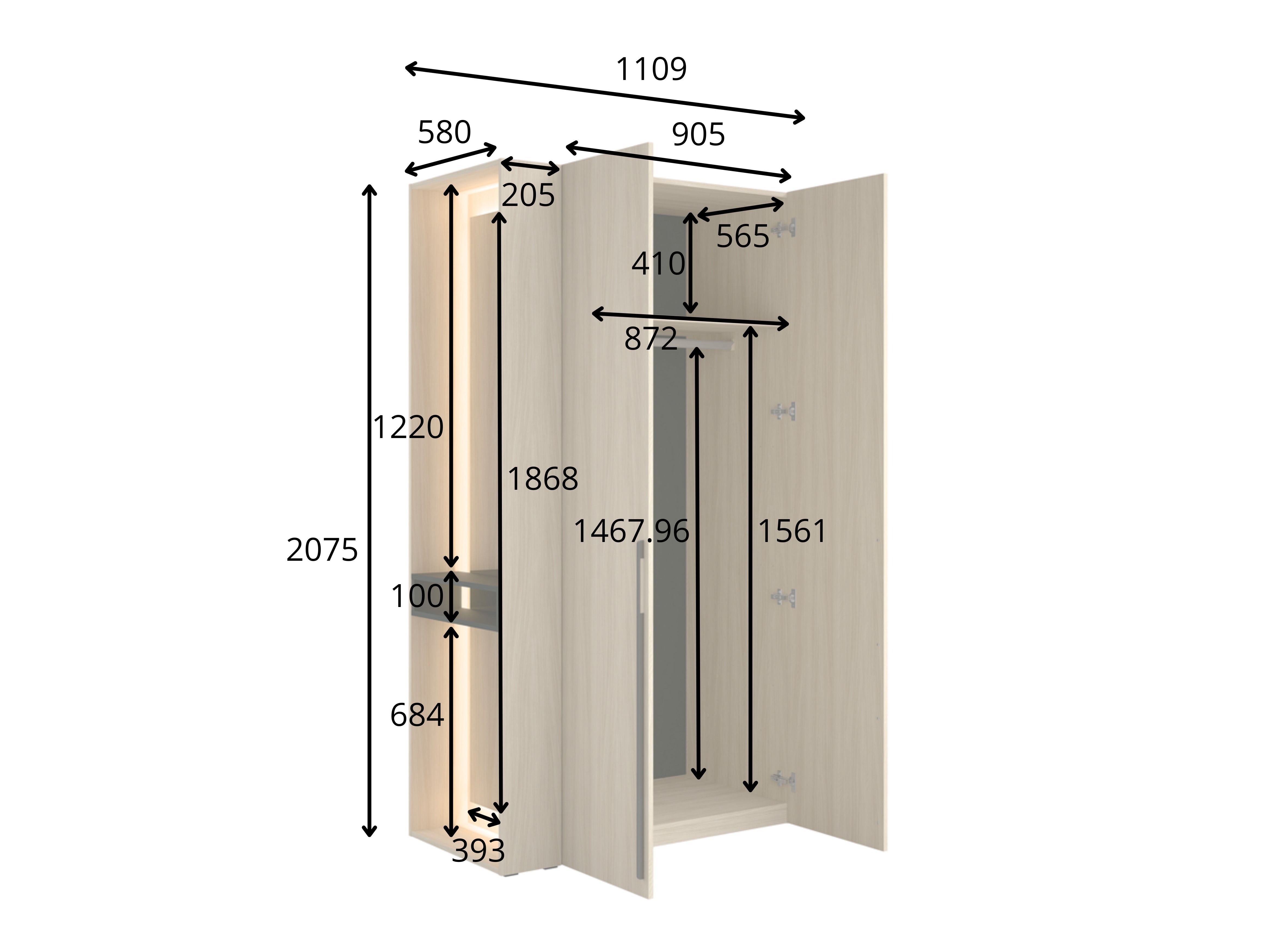 Gardróbszekrény Baytown 108