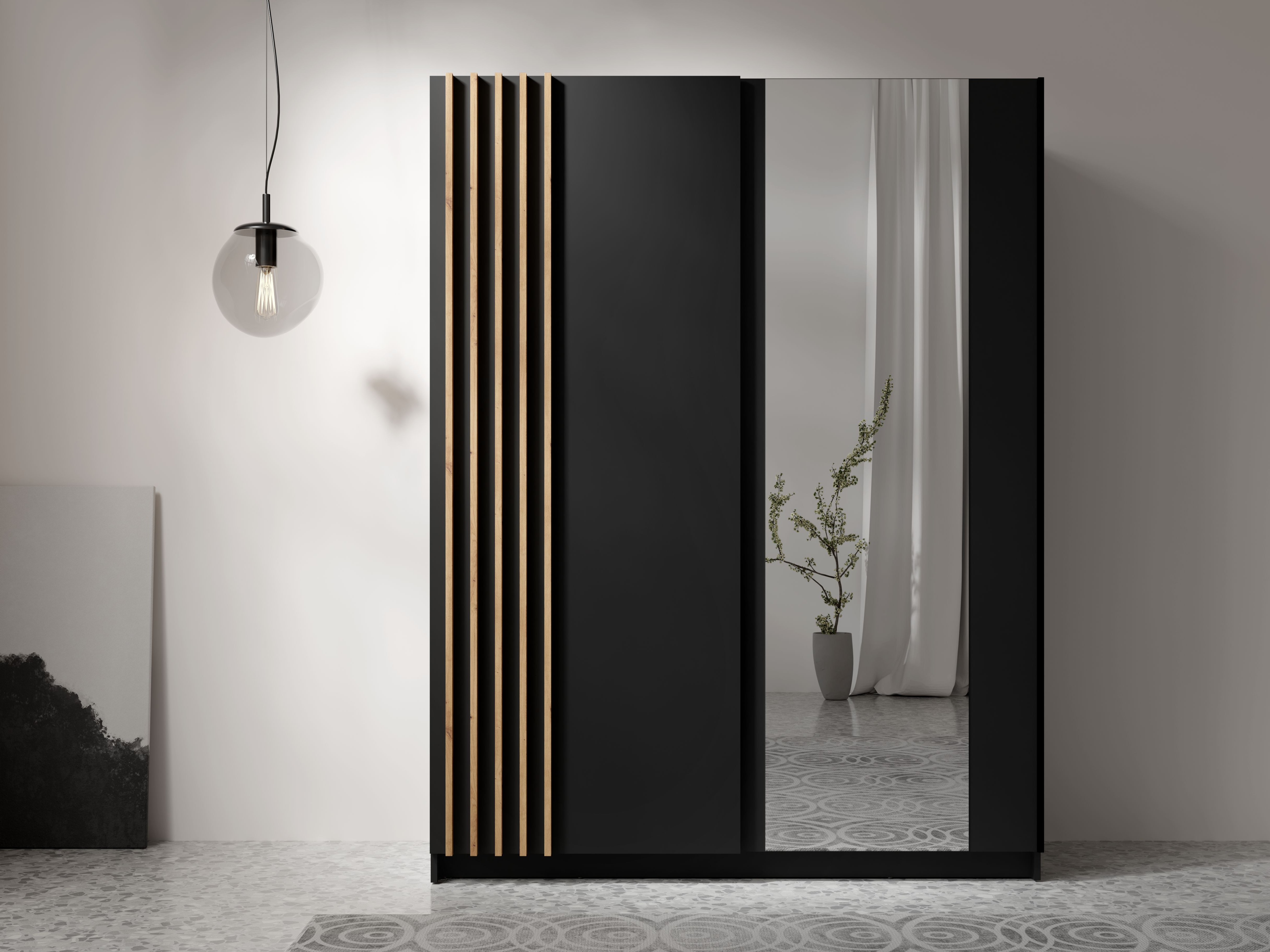 Gardróbszekrény Baytown 117 (Fekete)