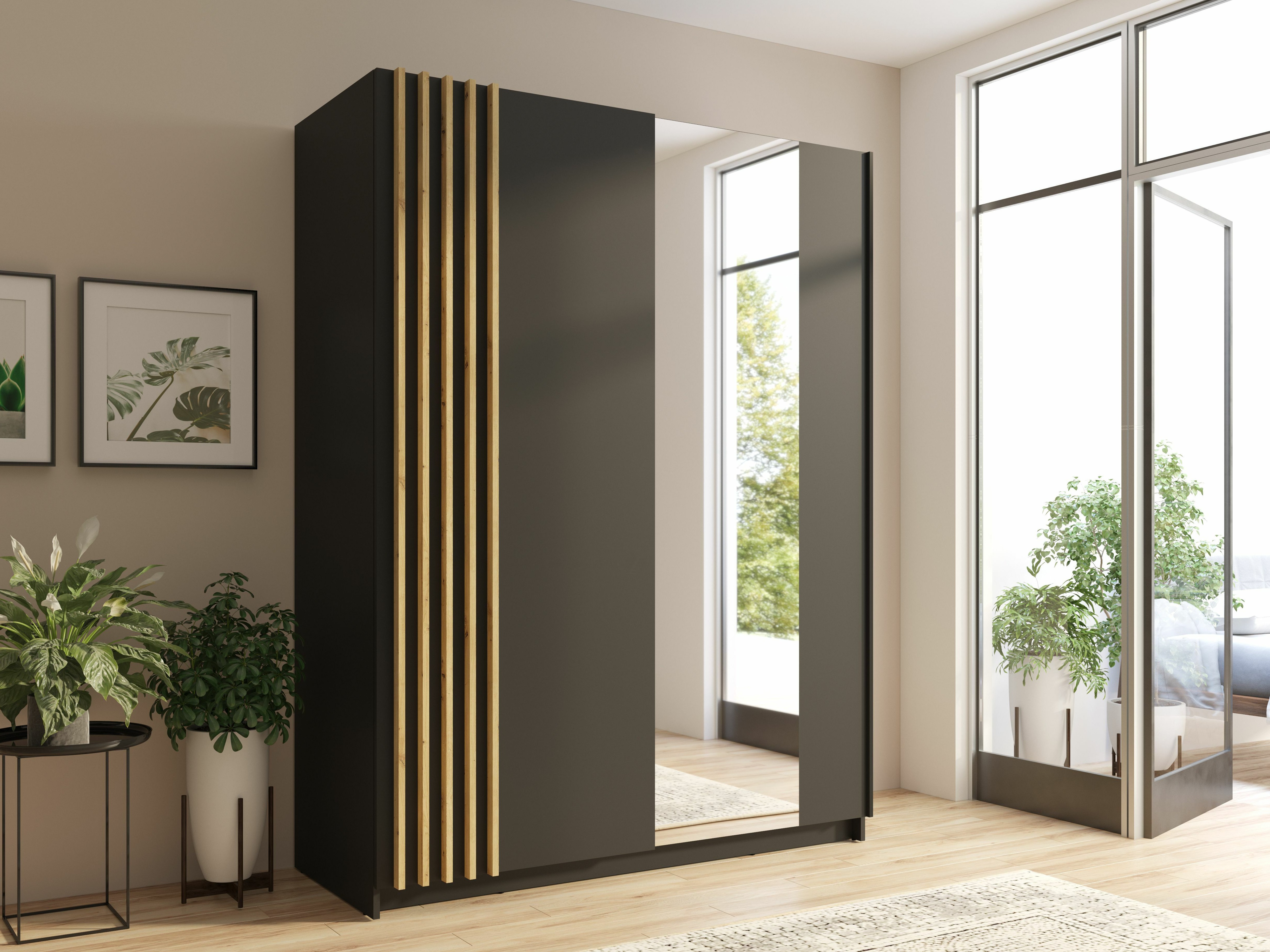 Gardróbszekrény Baytown 117 (Fekete)