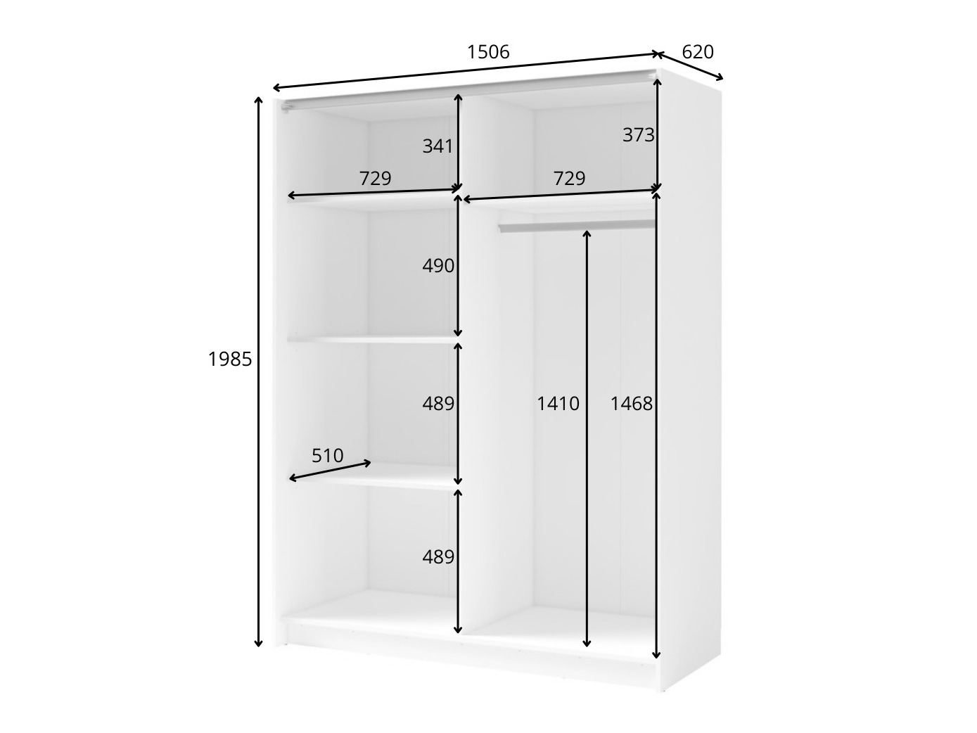 Gardróbszekrény Baytown 117 (Fekete)