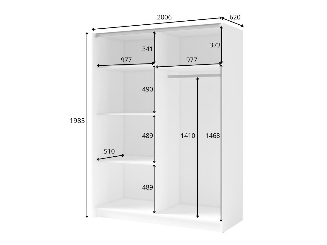 Gardróbszekrény Baytown 118 (Fehér)