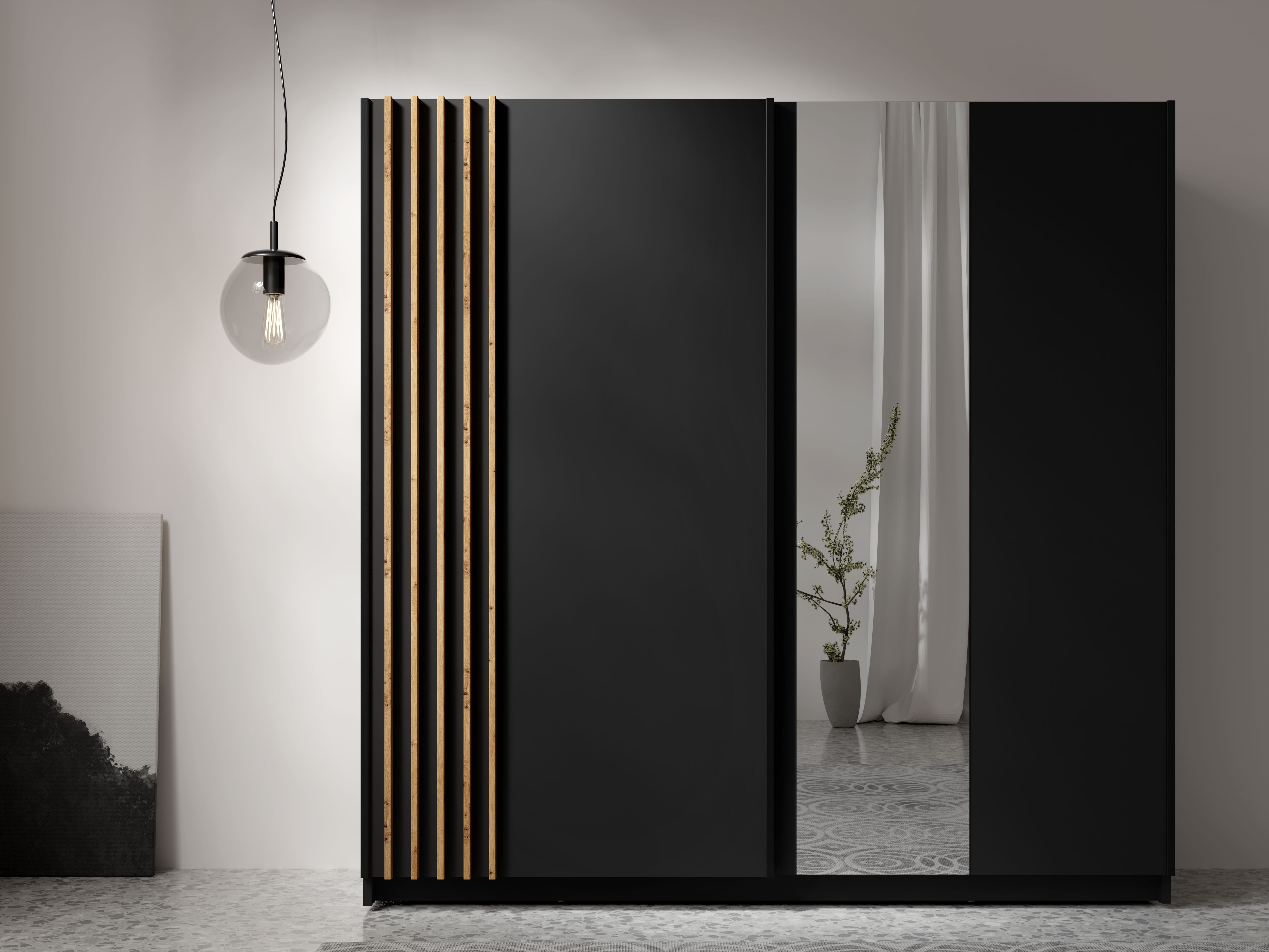 Gardróbszekrény Baytown 118 (Fekete)