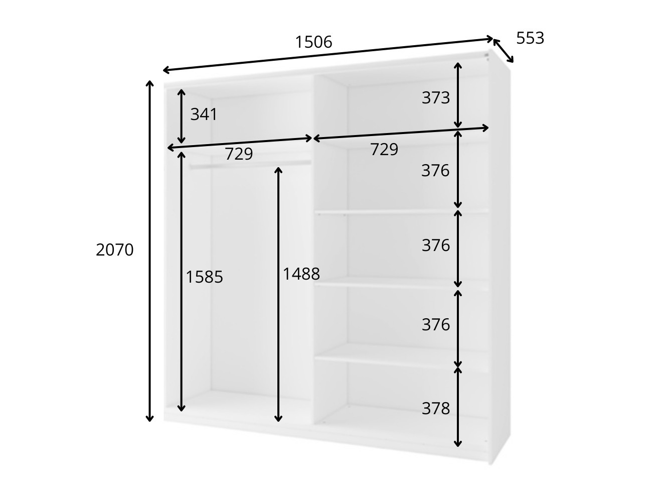 Gardróbszekrény Baytown 119 (Grafit)