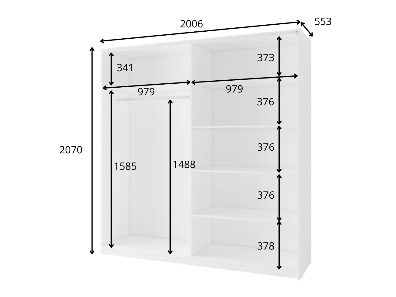 Gardróbszekrény Baytown 120 (Fehér)