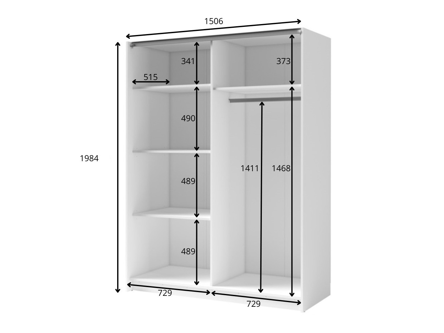 Gardróbszekrény Baytown 121 (Fehér)