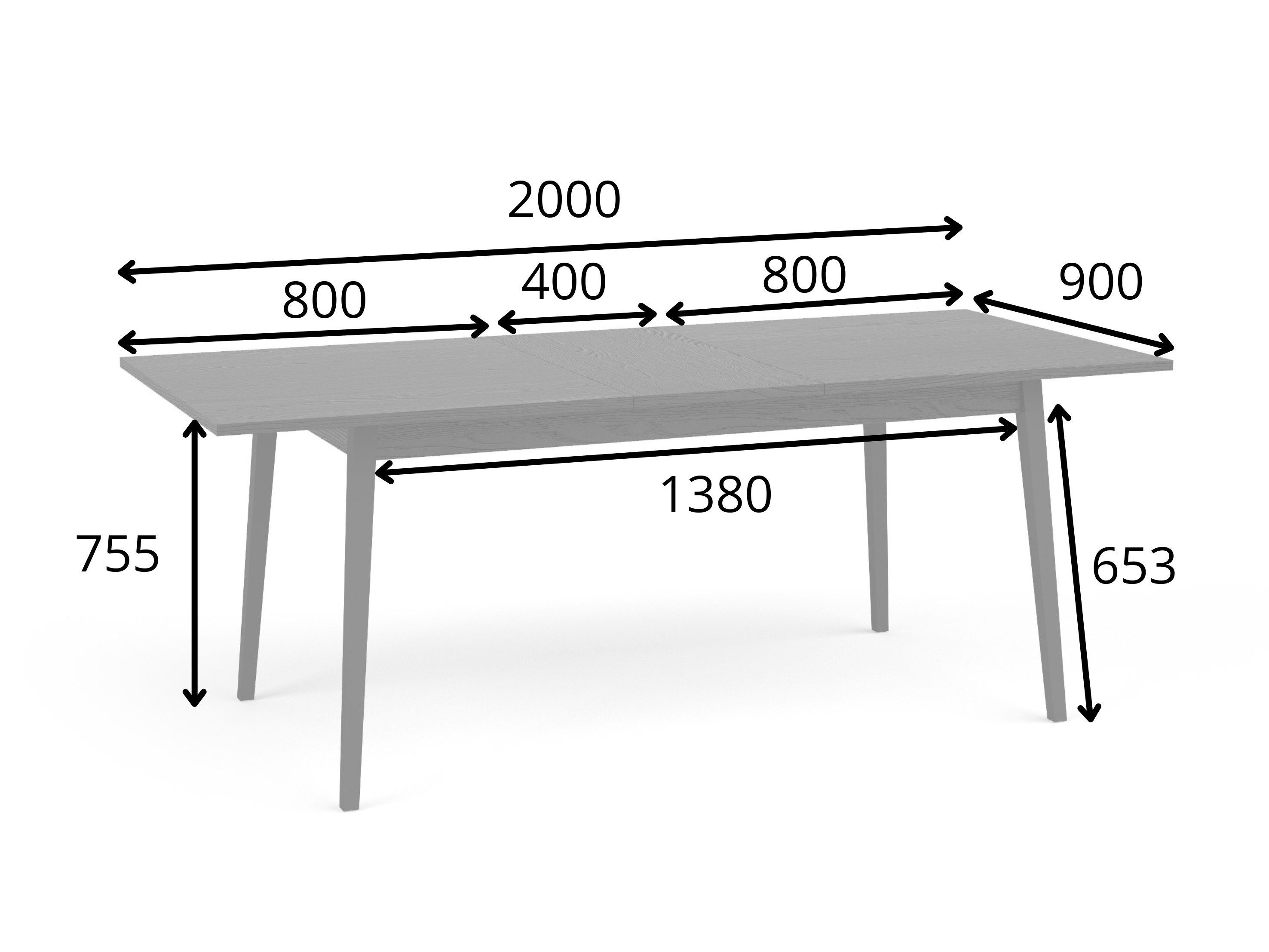 Asztal Morsono 105 (Fekete)
